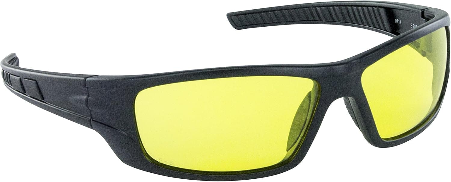 SAS Safety 5510-03 VX9 Safety Glasses with Yellow Lens, Black