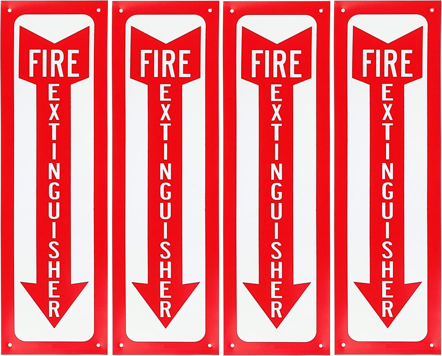 Iconikal 15 Mil 4 x 13-Inch Fire Extinguisher Location Sign, 4-Pack