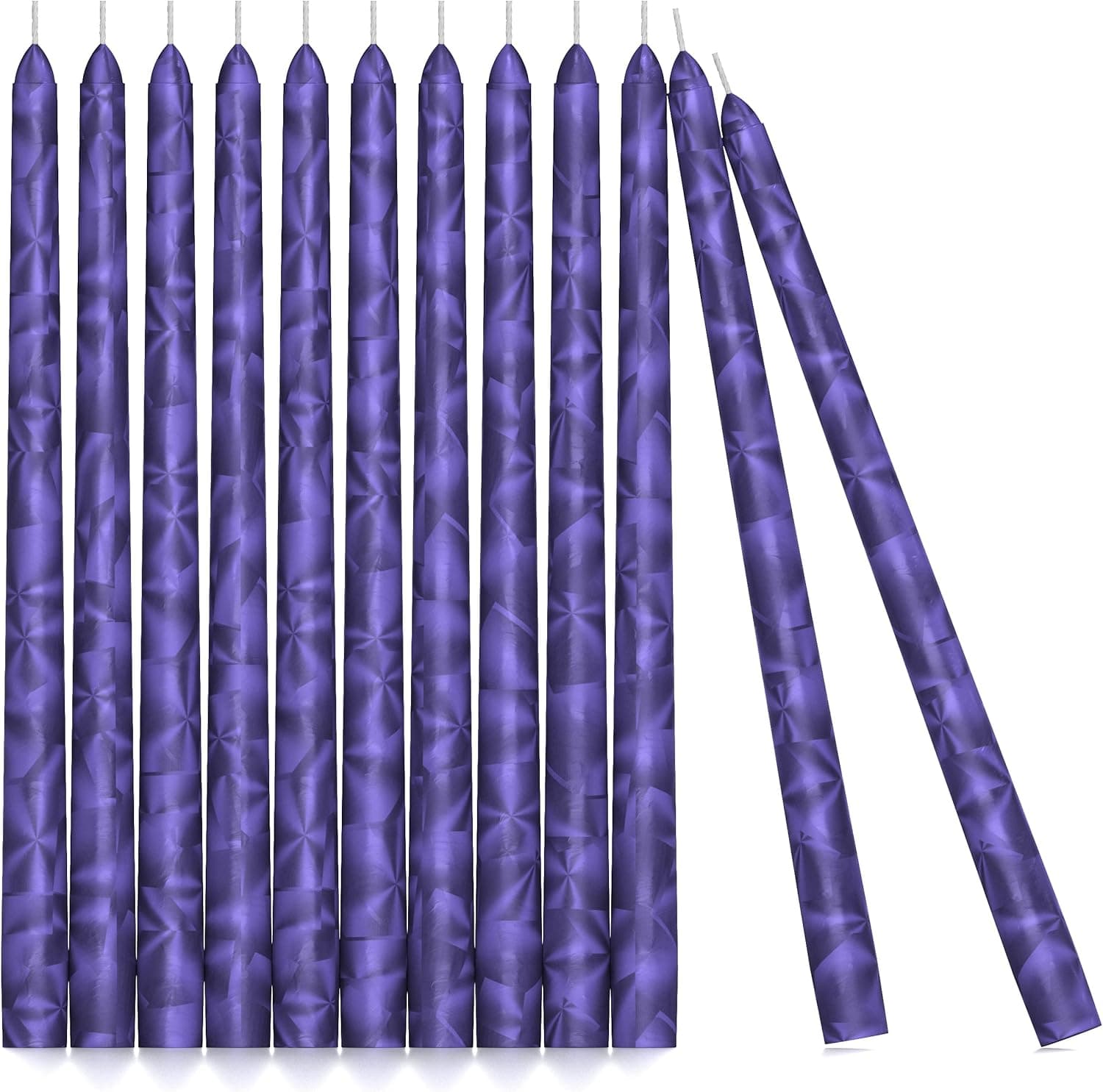 CANDWAX 10 inch Unscented Candles Set of 12 - Dripless Taper Candles Colored As Frost - Long Tapered Candles Ideal As Dinner Candles, Candle Decor and Wedding Candle - Navy Blue Candlesticks