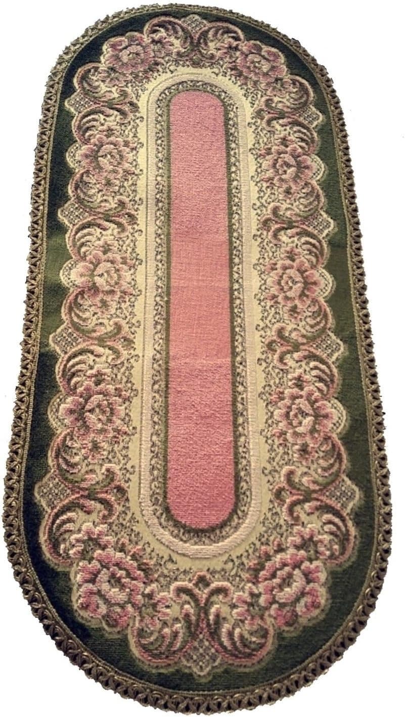 Belgium Velvet Table Runner/Place Mat, Verona (Green, 14''x54'')