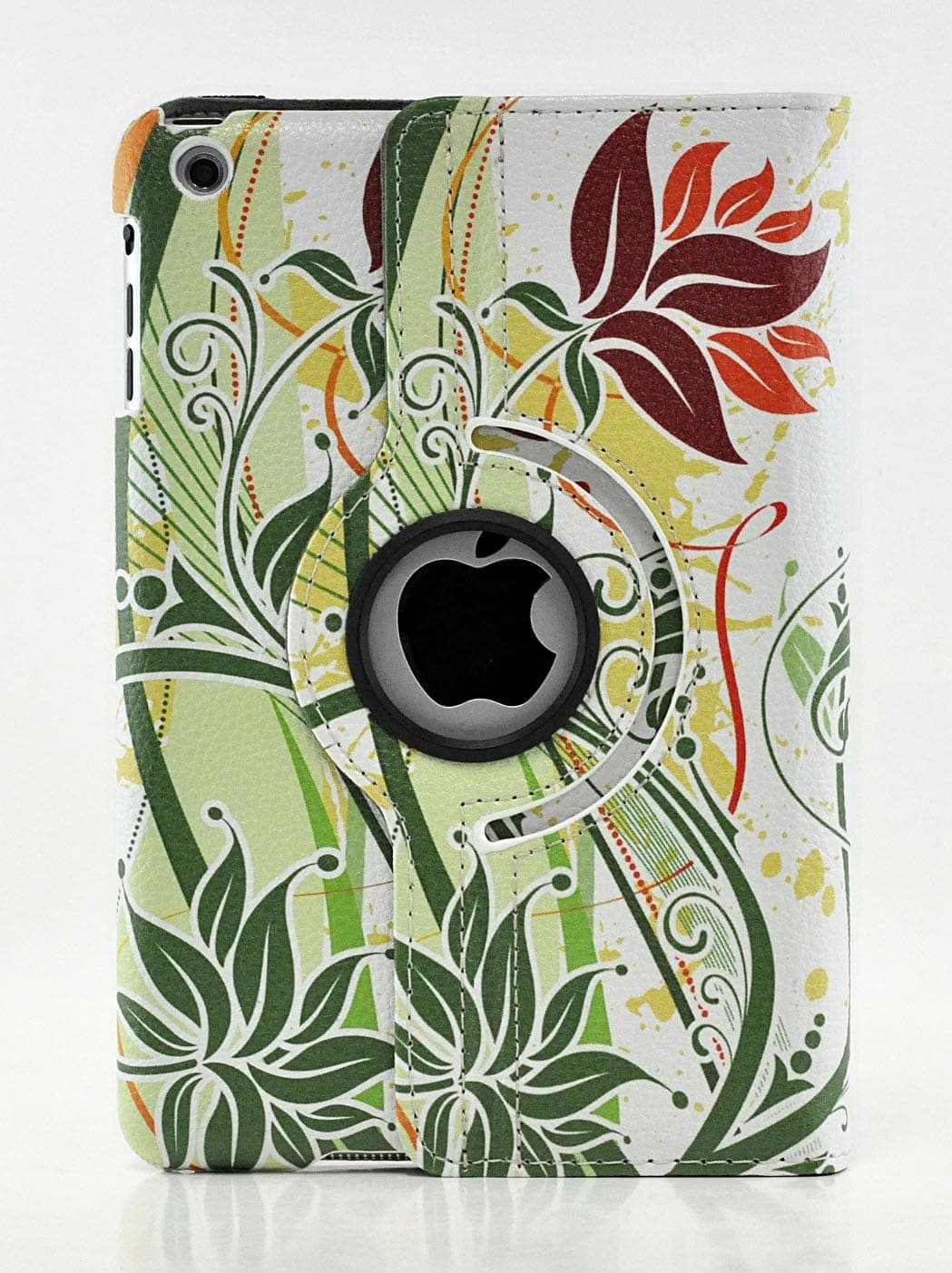 LiViTech(TM Modern Art Flower Design Series 360 Degree Rotating PU Leather Case Cover for Apple iPad Air, iPad 5 (0010) (iPad Air, Green)