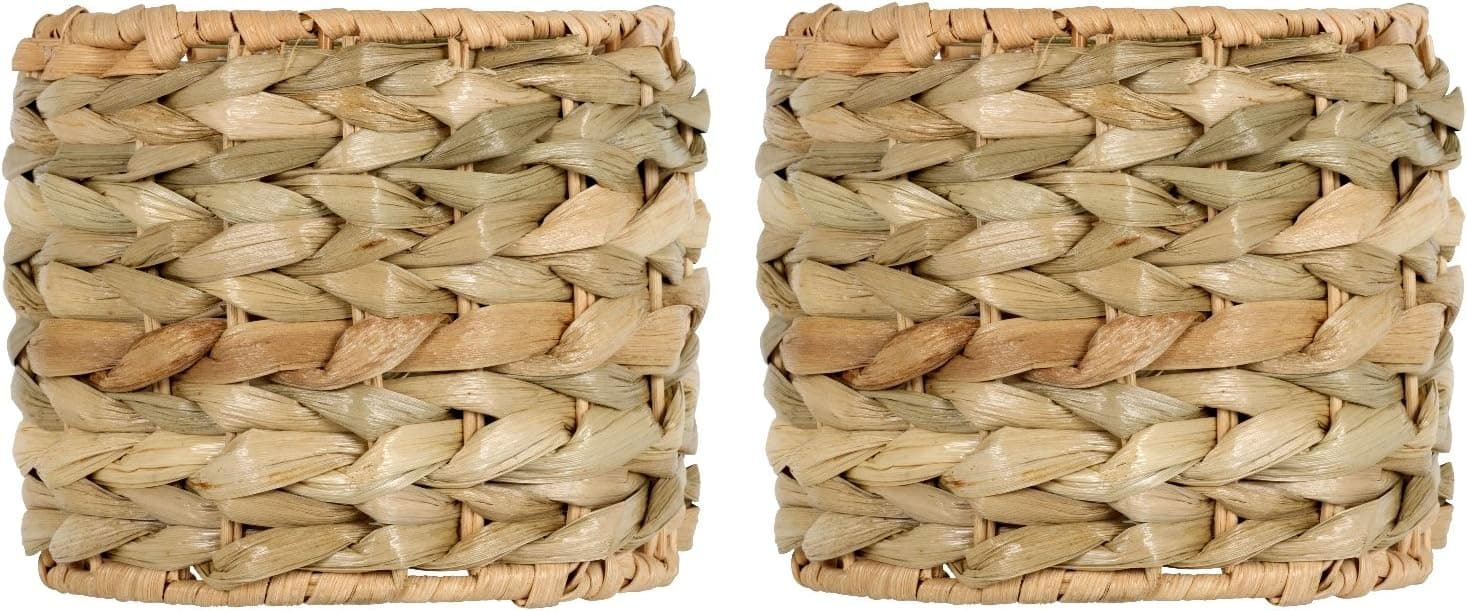 Upgradelights Sea Grass 5.5 Inch Retro Drum Clip On Chandelier Lamp Shades (Set of 2 Shades) 5.5x5.5x4.5
