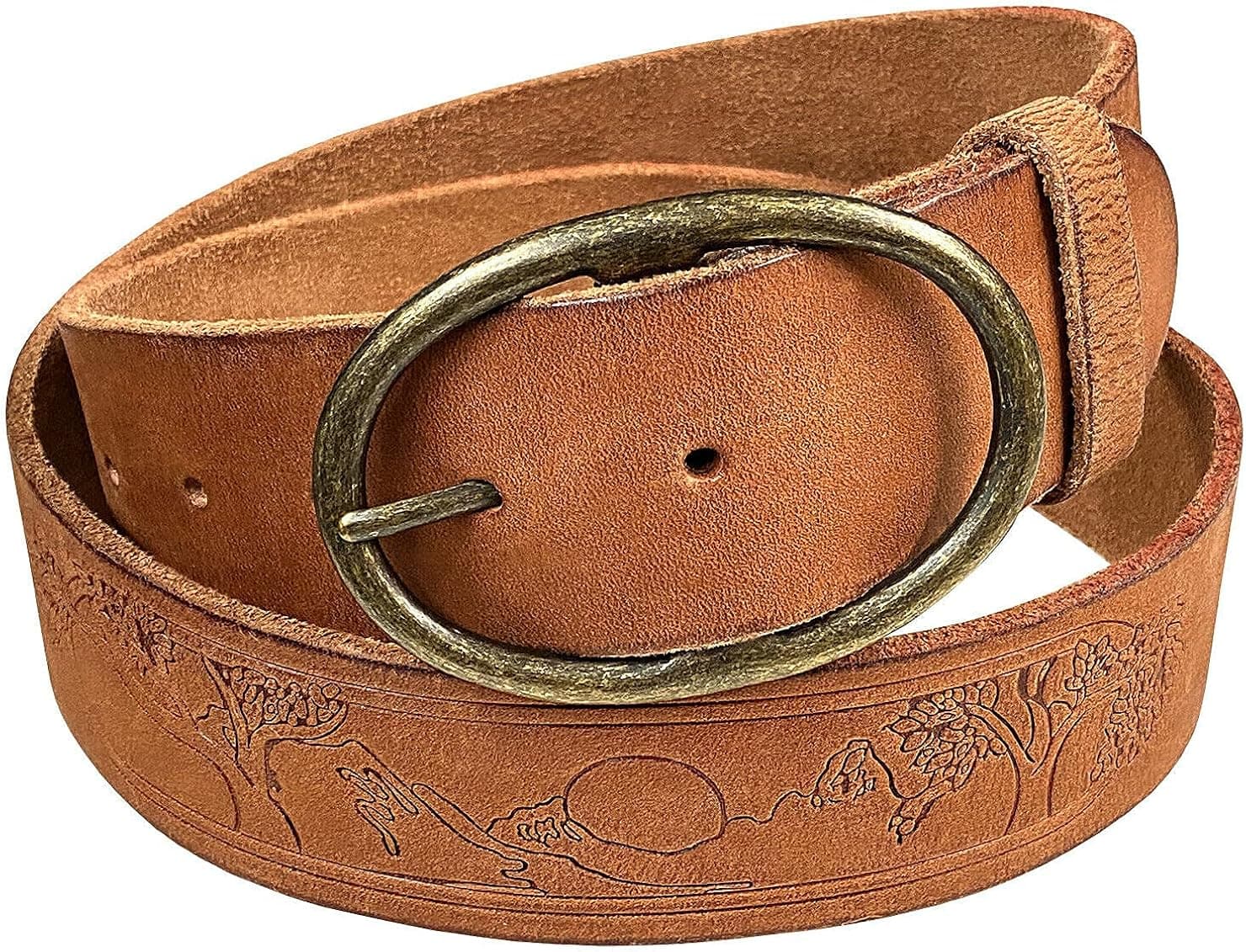 BS60 Tree of Life Embossed Genuine Full Grain Leather Casual Jean Belt Strap or Belt 1-3/4"(45mm) Wide, Multi Options