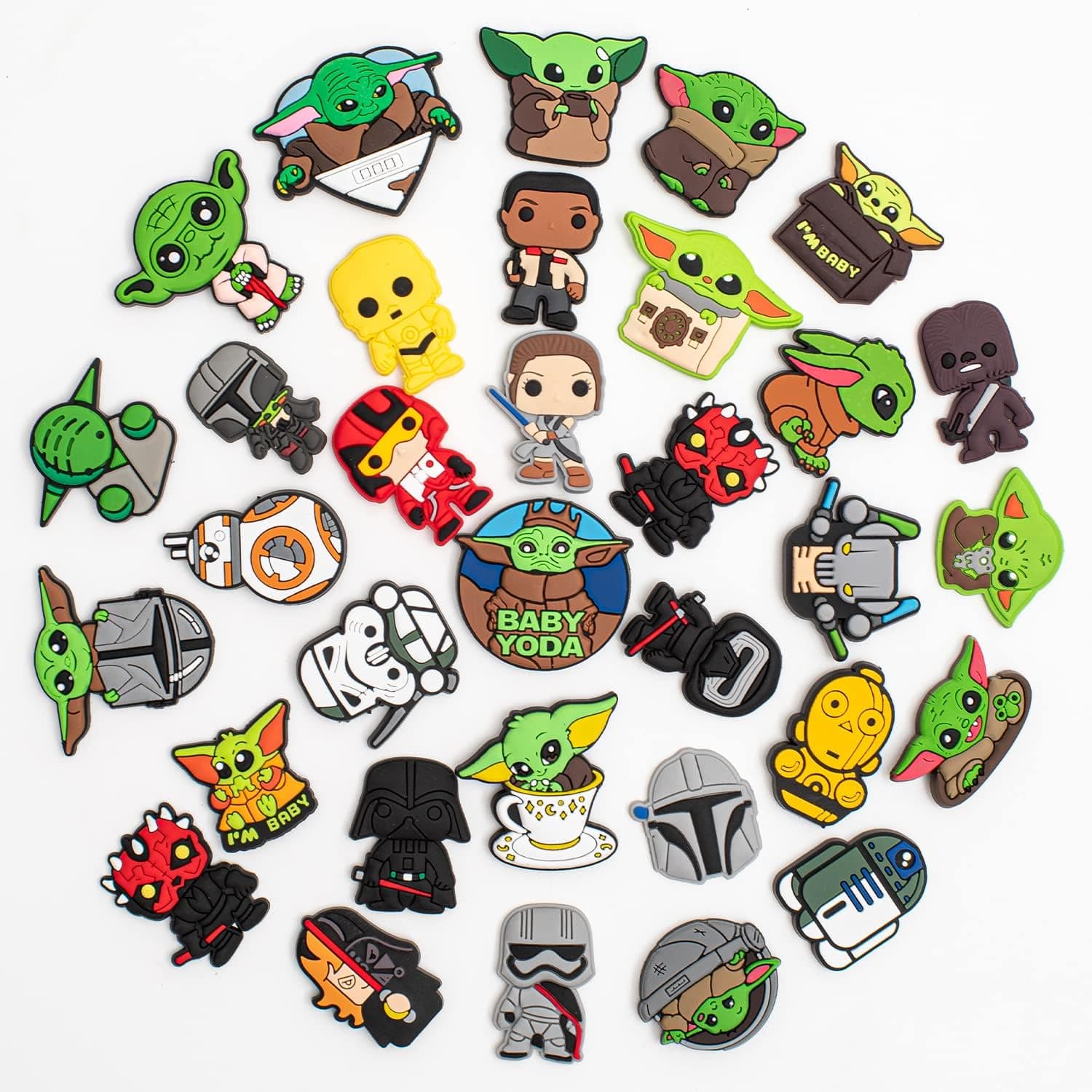 32pcs Cartoon Wars Croc Charms for Boys Teens Anime Croc Charm for Shoe Decorations Anime Pins Croc Pins Shoe Decoration Charms for Croc Clog Bracelet Wristband Slides