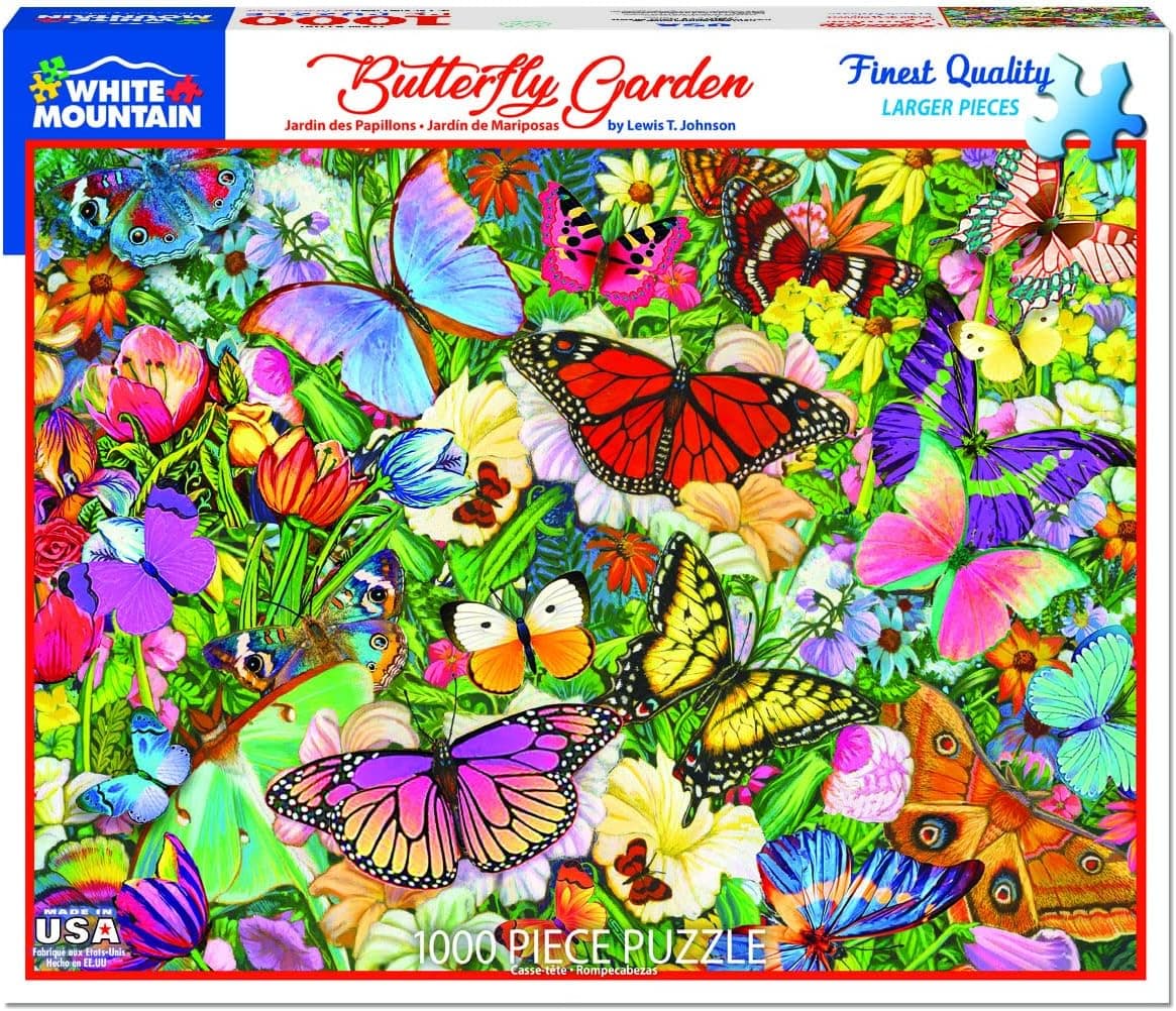 White Mountain Puzzles Butterfly Garden, 1000 Piece Jigsaw Puzzle