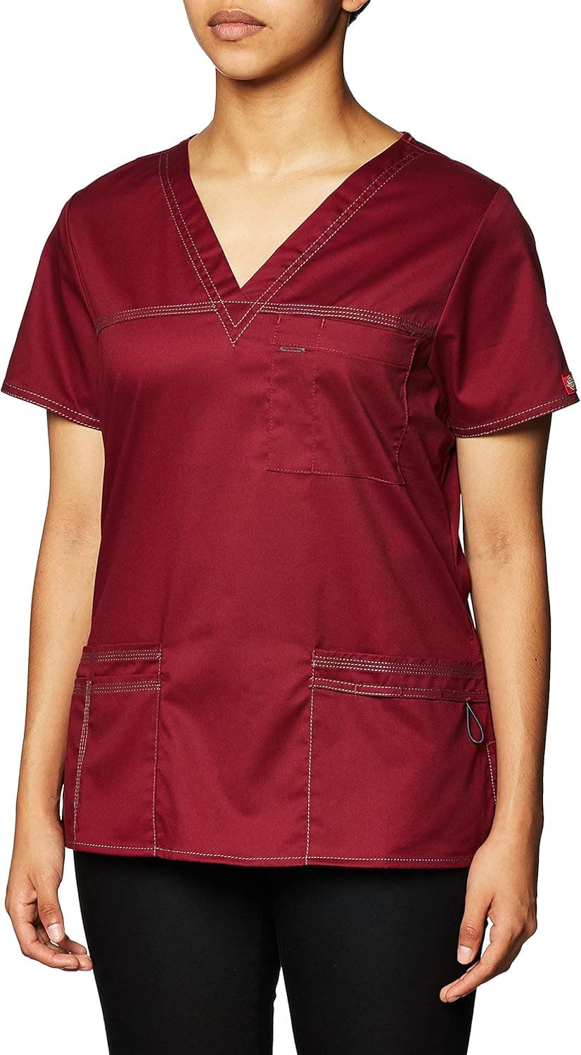Dickies Women's GenFlex Junior-fit V-Neck Scrub Shirt