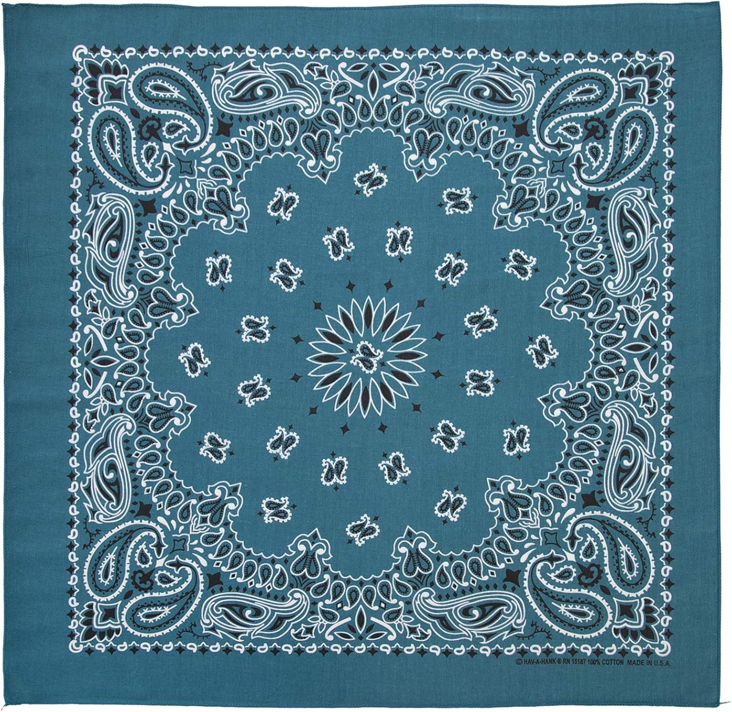 100% Cotton Western Paisley Bandanas (22 inch x 22 inch) Made in USA