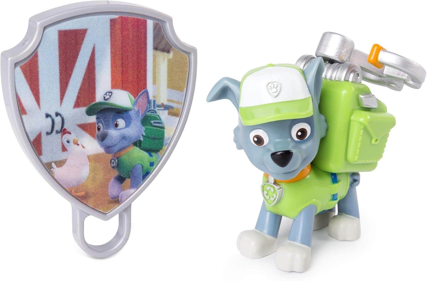Paw Patrol - Action Pack Rocky with Extendable Hook & Collectible Pup Badge