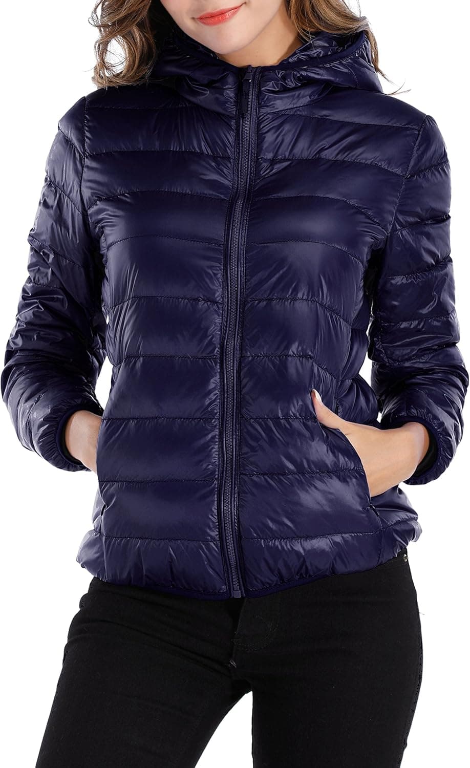 Sarin Mathews Womens Packable Ultra Lightweight Down Jacket Outwear Puffer Coats