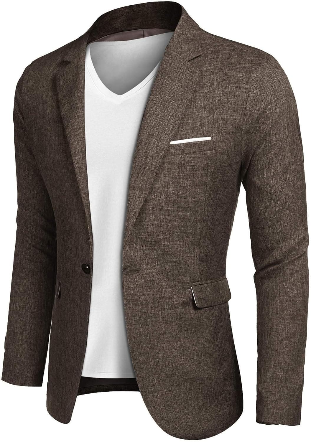 JINIDU Men's Casual Sport Coat Lightweight Suit Blazer Jackets One Button