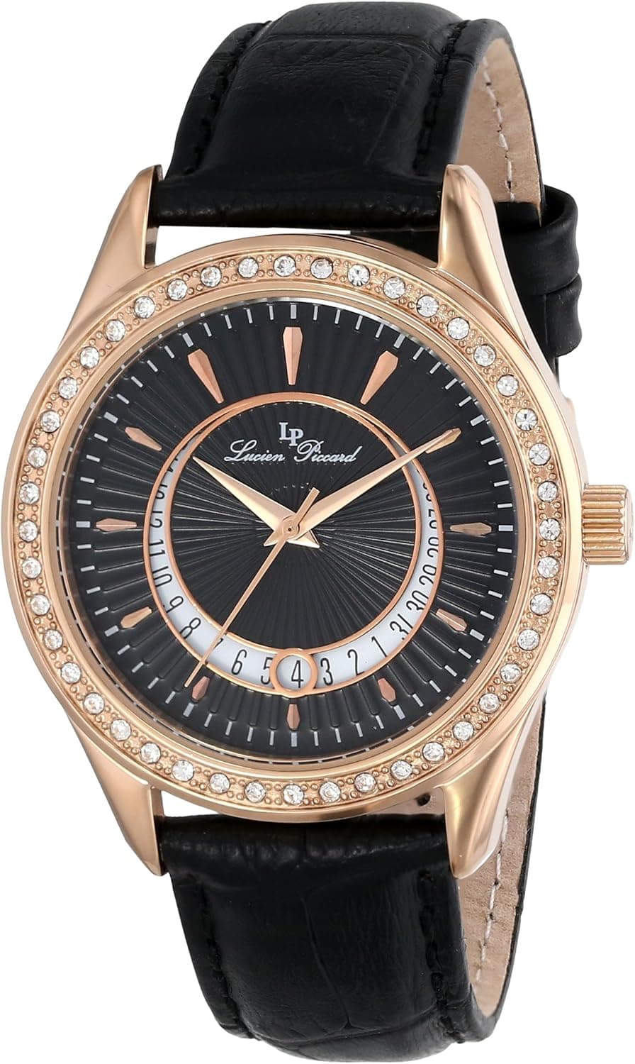 Lucien Piccard Women's LP-12721-RG-01 Staz Analog Display Quartz Black Watch