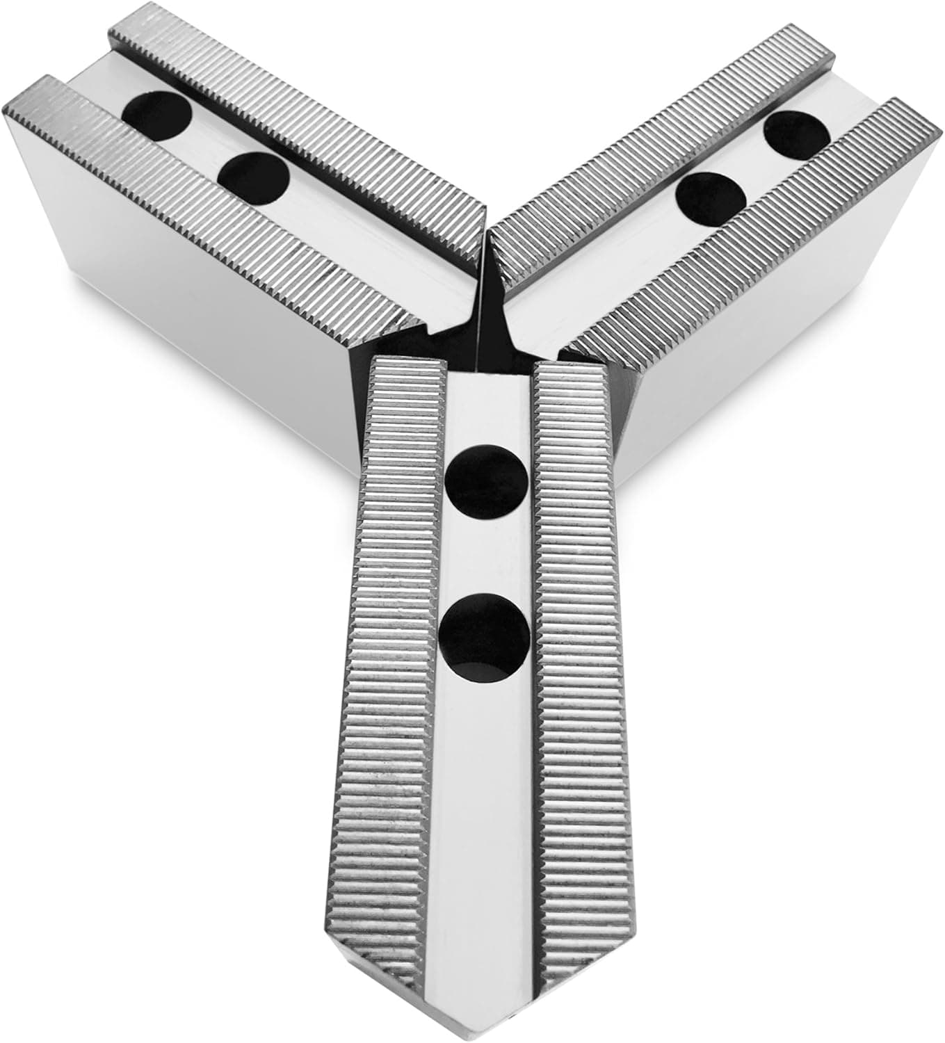 Turner Serrated Soft Jaw Set (3 Pcs), Steel, Pointed, 2" Height - For 10" (B-210) Kitagawa/Samchully Power Lathe Chucks