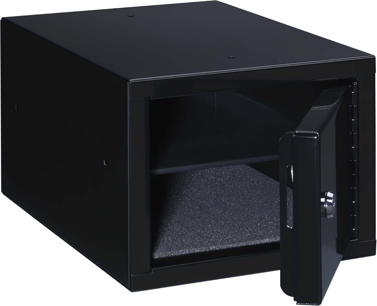 Stack-On Steel Pistol Box with Removable Shelf, Black