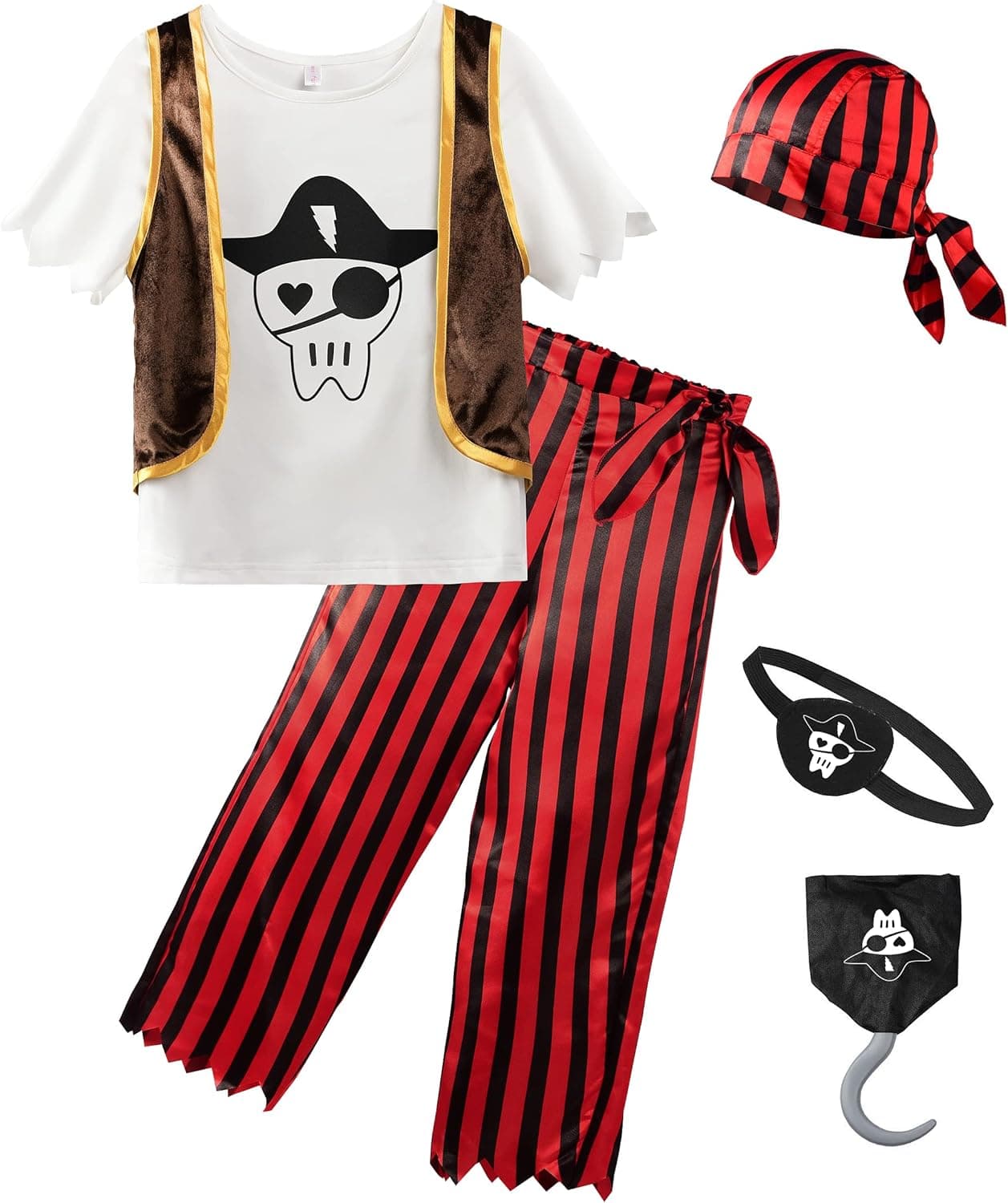 ReliBeauty Boys Pirate Costume Child Role Play Set