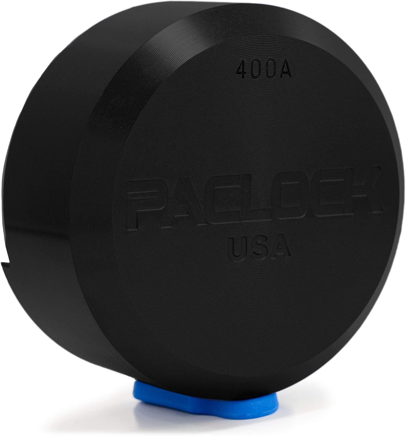 PACLOCK's 400A Series Padlock, Buy American Act Compliant, Stepped Back Puck Lock, Black Anodized Aluminum, High Security 6-Pin Cylinder, One Lock Keyed to #26546 w/ 2 Keys