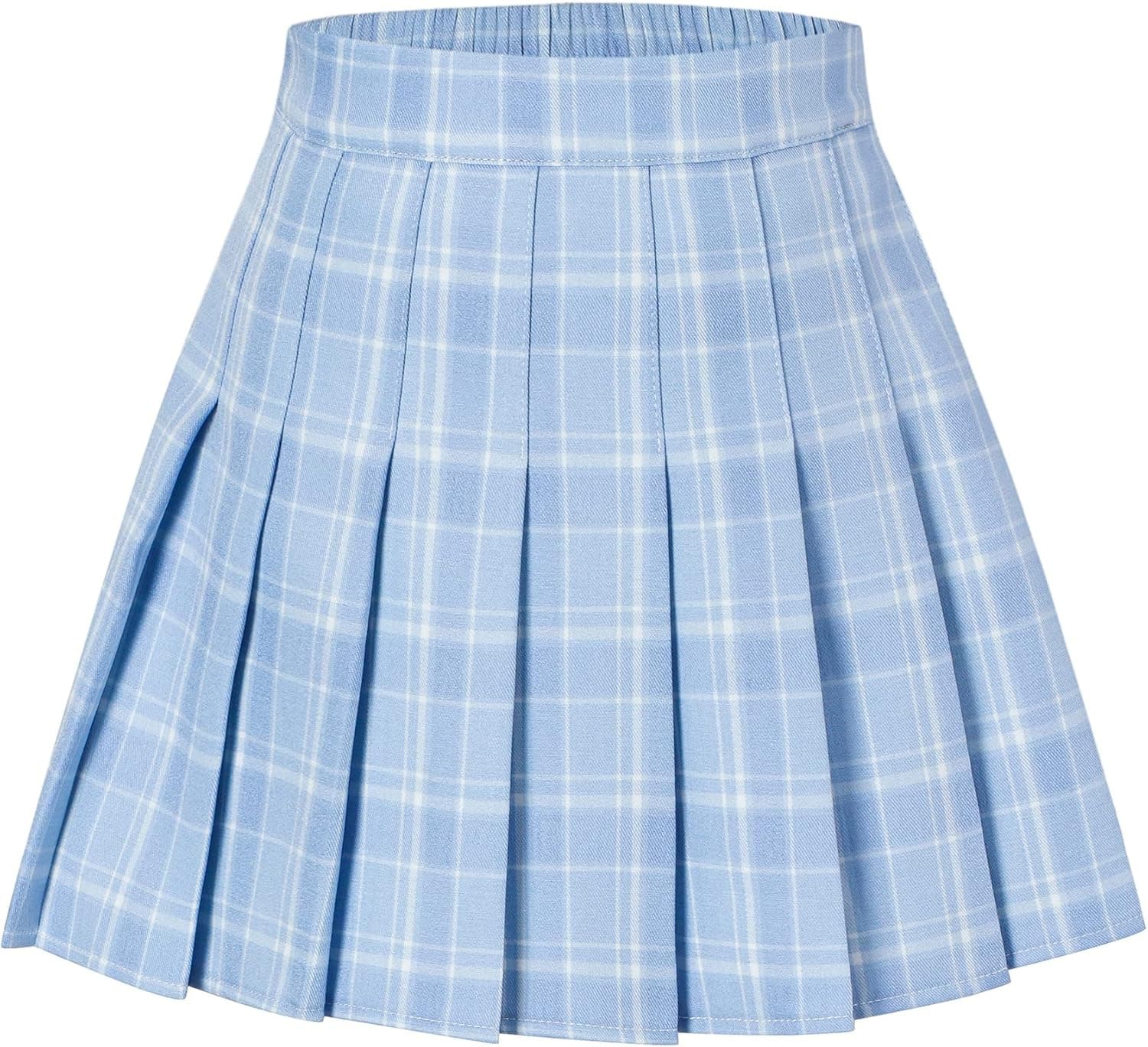 SANGTREE Girls Women's Pleated Skirt, Elastic Waist Uniform Skirt, 2 Years - US 4XL