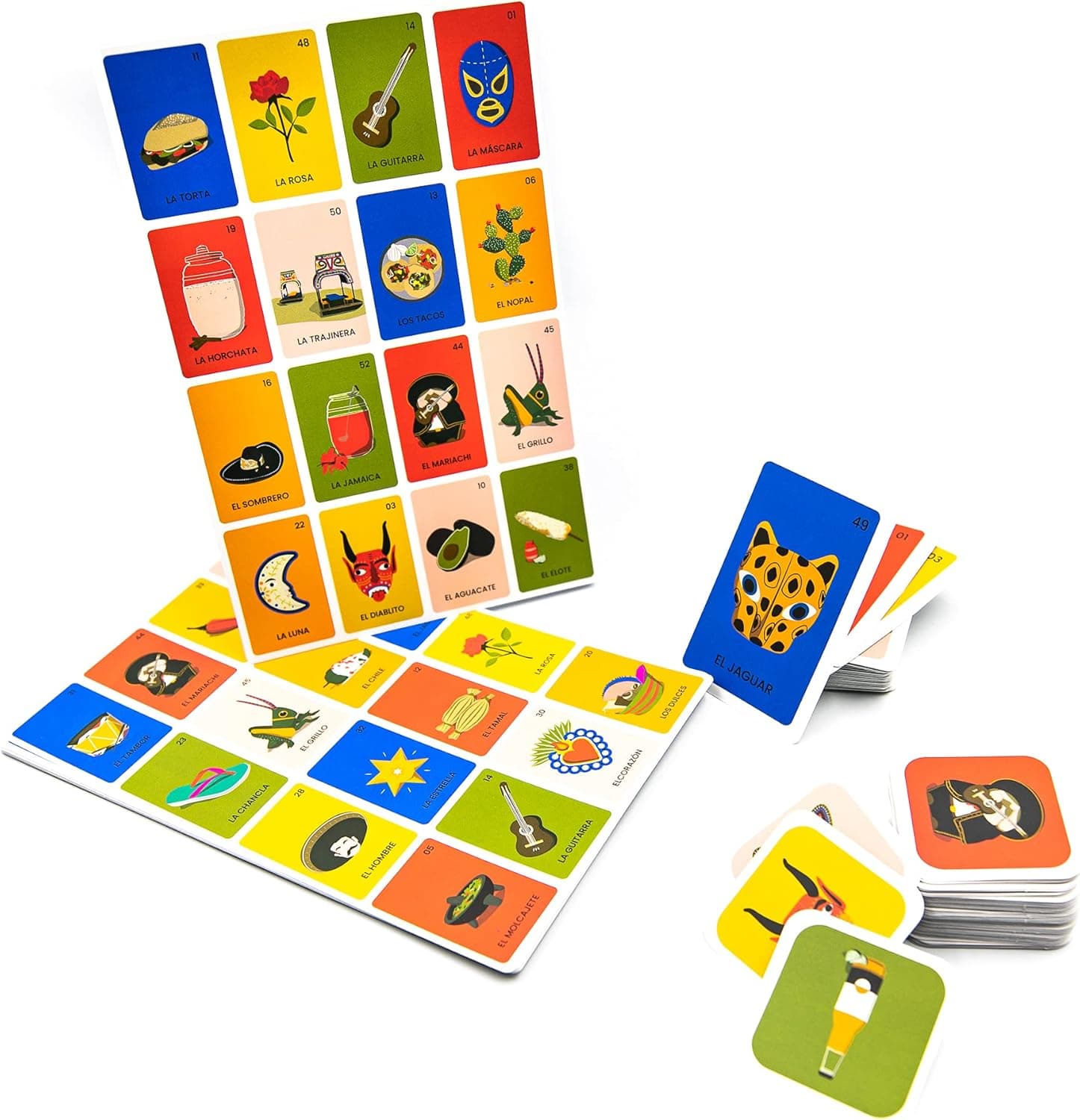 Xulo Premium 2 Games in 1 Loteria Mexicana and Memory Game | Board Bingo Kit Cards Mexican for 20 Players Memoria Great Learning Spanish Flash