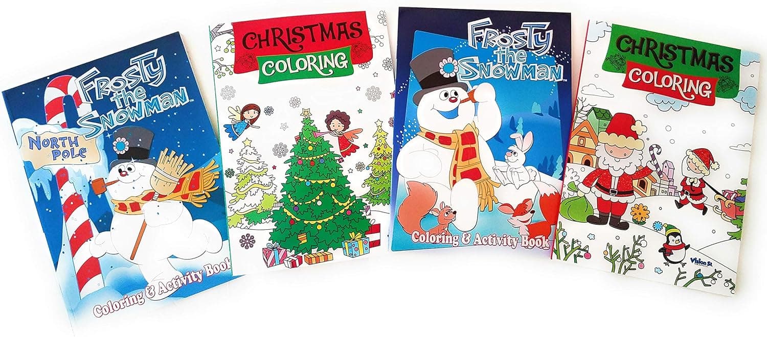 Christmas Coloring and Activity Books for Kids- Set of 4 Books - Lots of Puzzles, Mazes, Dot to Dot, Coloring and Drawing Pages, Word Searches