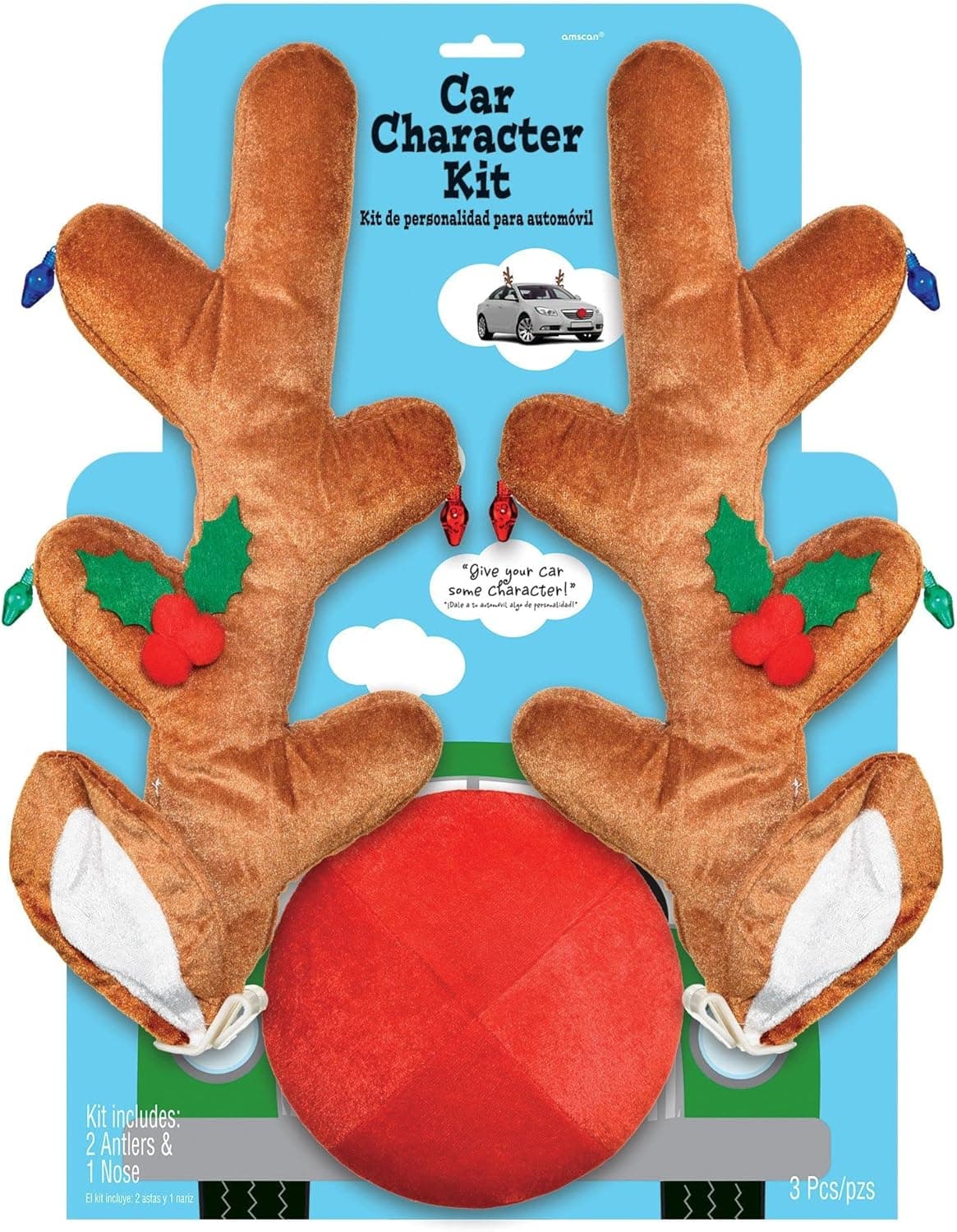 amscan Reindeer Car Accessories - Plush, 3 Pcs