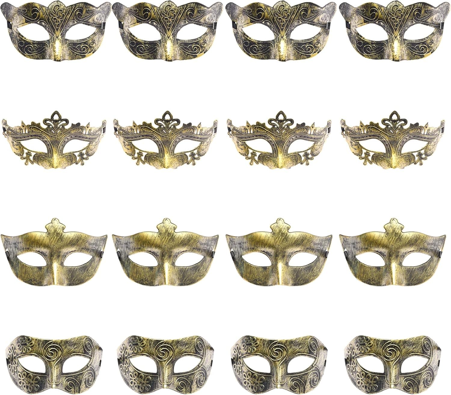 Yookat 16 Pieces Masquerade Masks Vintage Antique Masks Venetian Masks Carnivals Masks for Masquerade Party