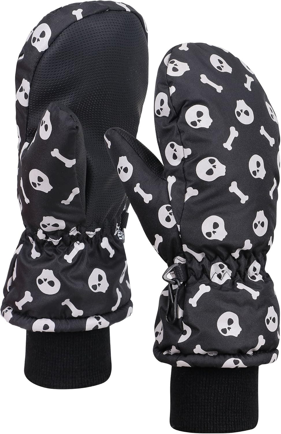 Andorra Gril's Glow in The Dark Snow Ski Mittens,Skull,S