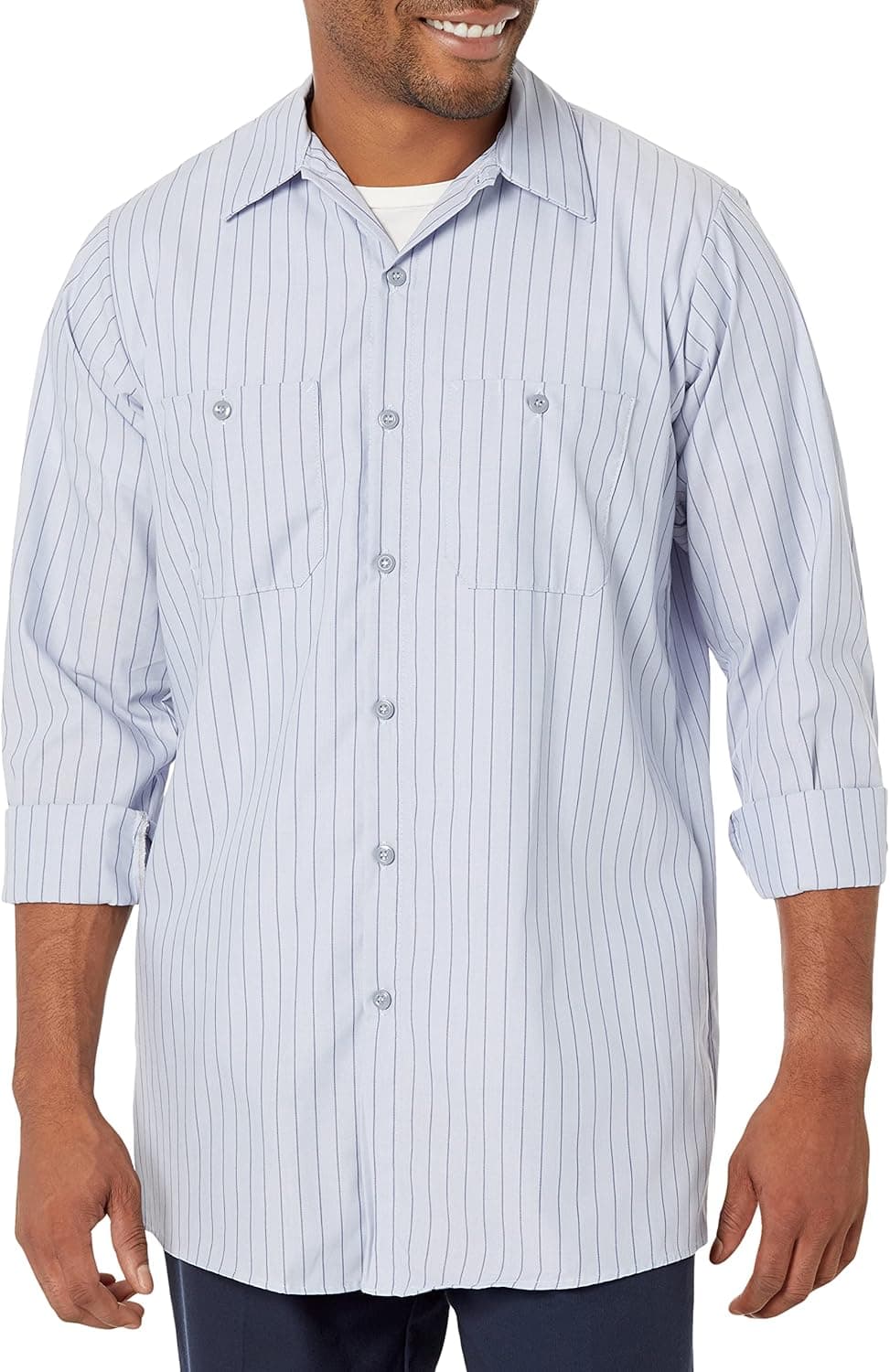 Red Kap Men's RK Industrial Stripe Work Shirt