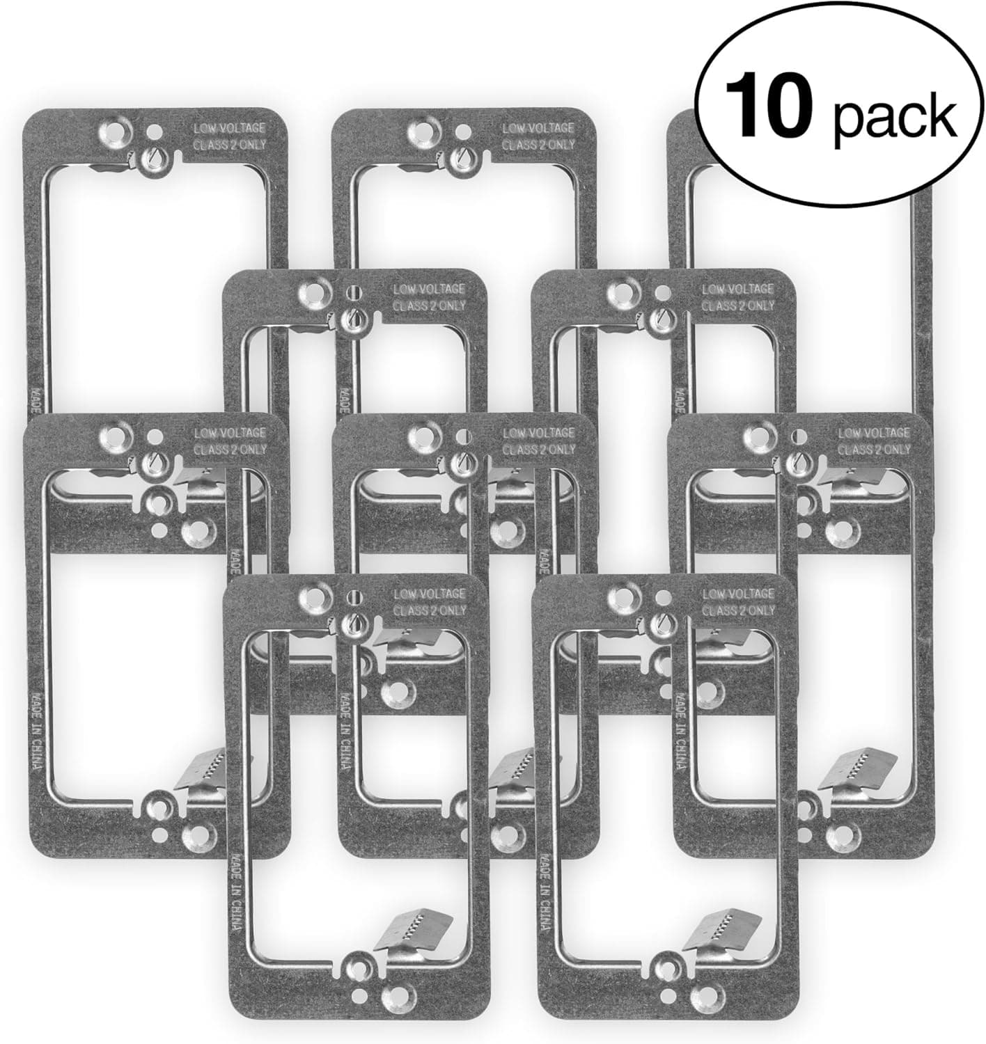 Aurum Cables Metal Plate Single Gang Low Voltage Mounting Bracket Pack of 10