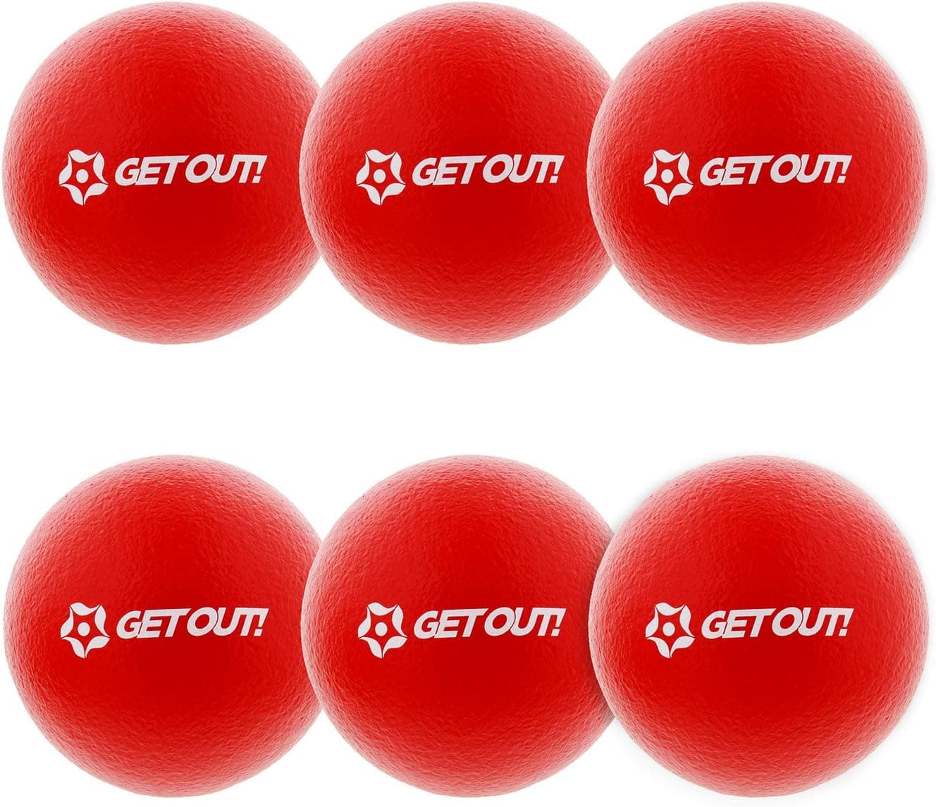 Get Out! Soft Dodgeball Balls - Latex-Free 6 Inch Playground Balls 6 Pack Colored Dodgeball Foam Ball Set