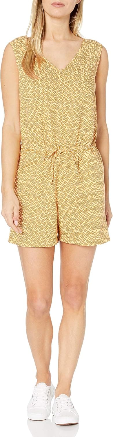 Amazon Essentials Women's Sleeveless Linen Romper
