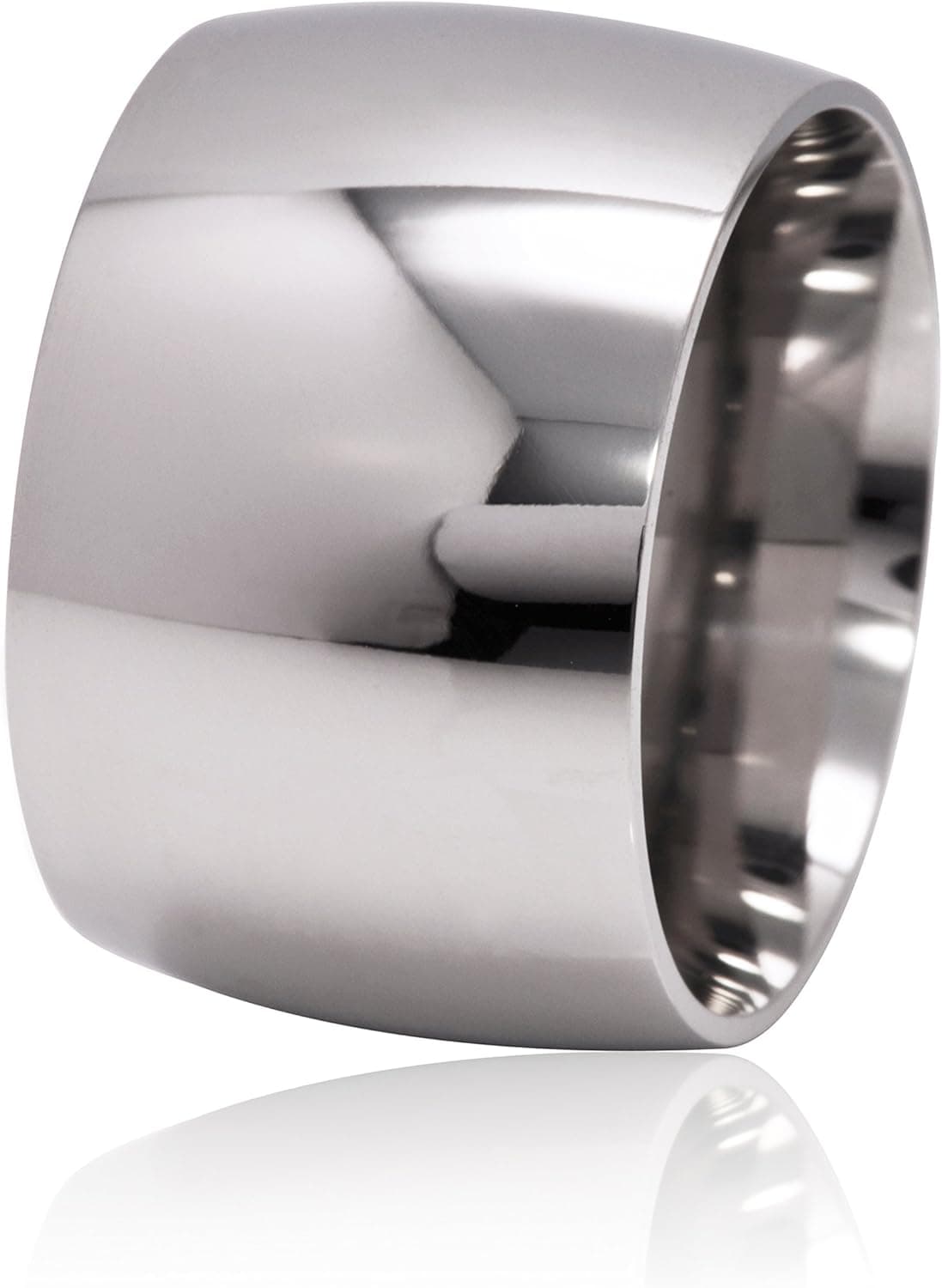 De Lelu Mens Womens Stainless Steel Wide Wedding Ring Band 15MM