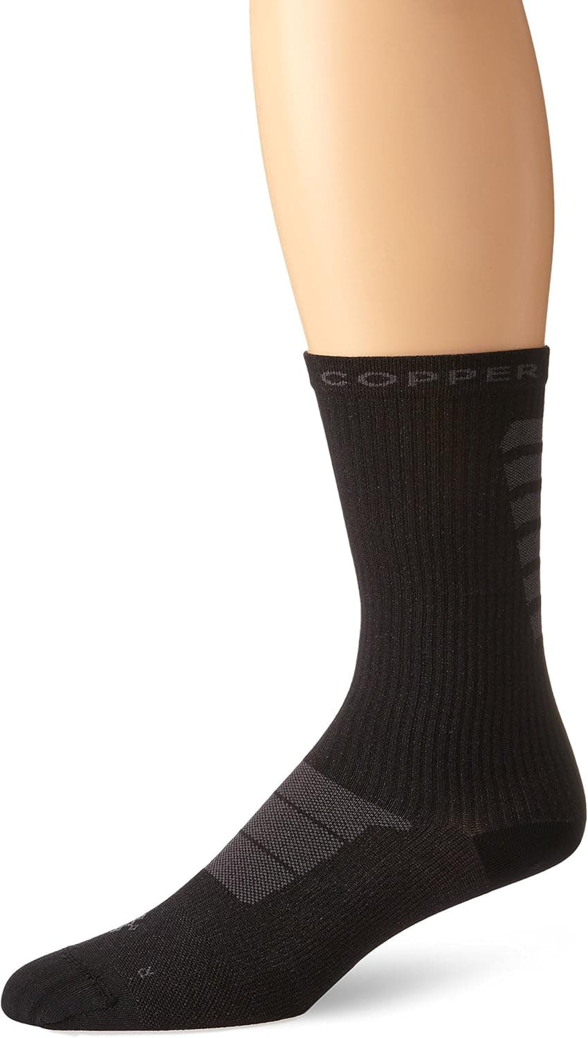 Tommie Copper Men's Recovery Kick-Start Dress Crew Socks, Black, 9-11.5