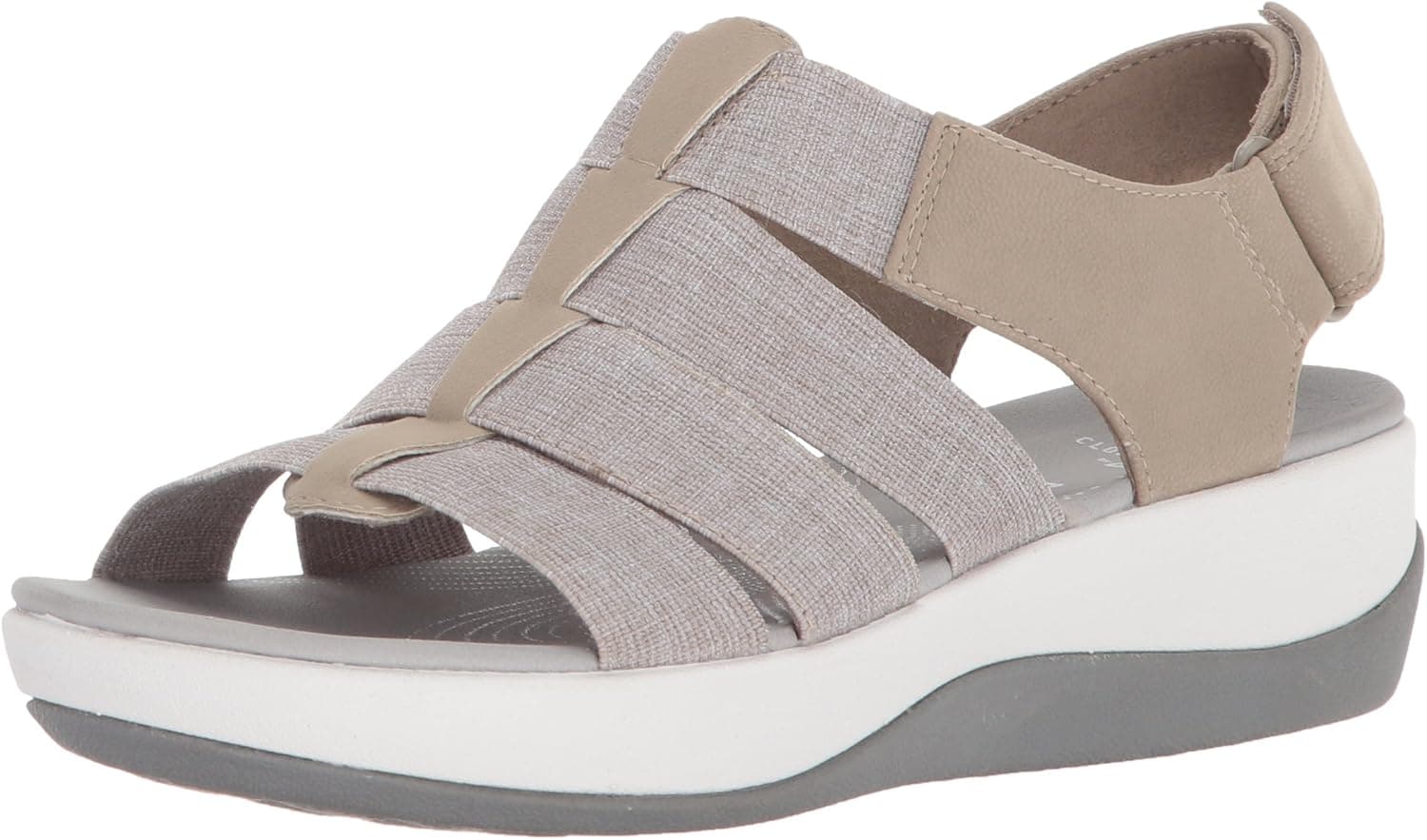 Clarks Women's Arla Shaylie Platform, Sand/White Heathered Elastic, 12 Medium US