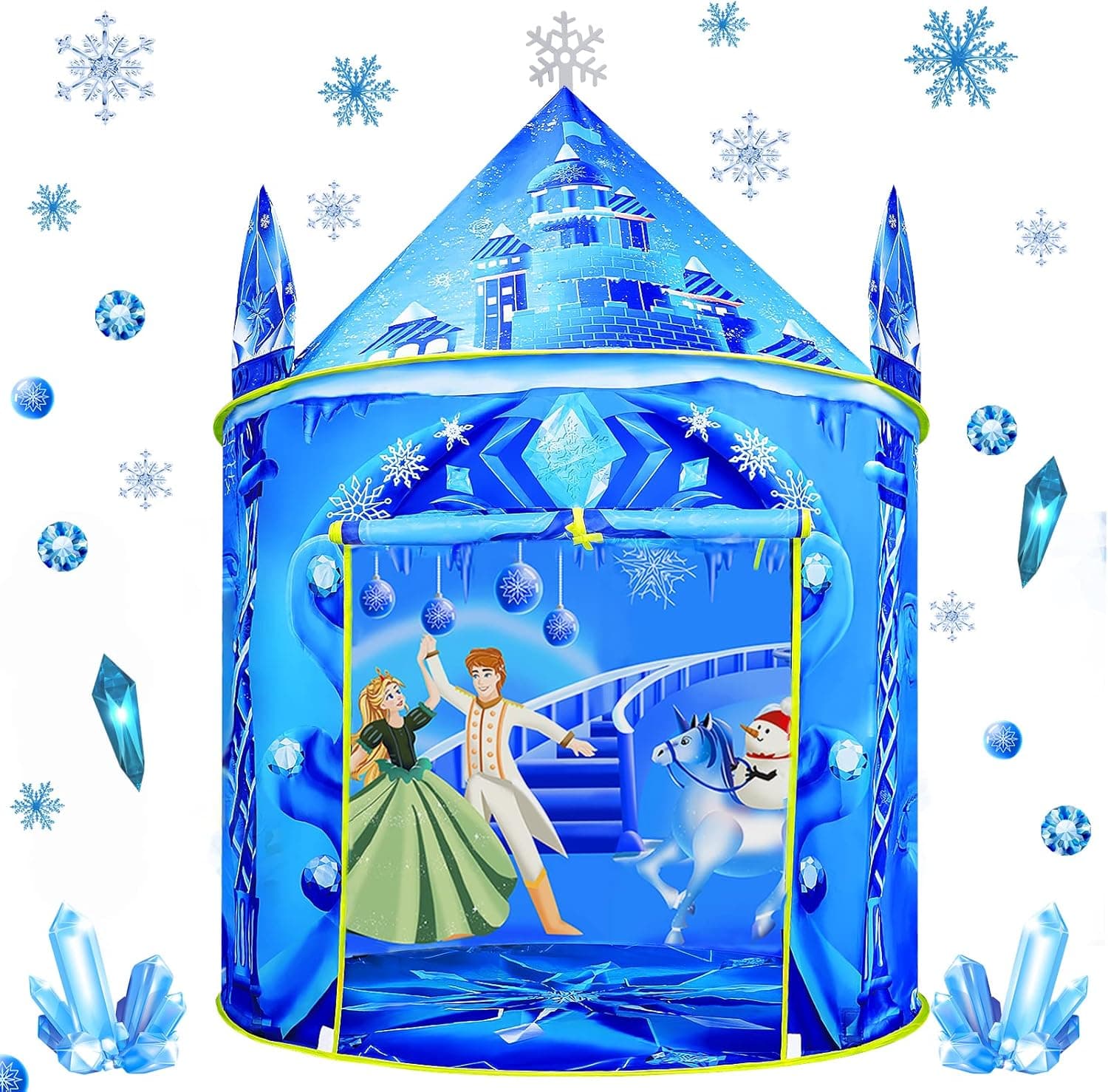 RUNNUT Frozen Princess Tent with Magic Set, Frozen Toys for Girls, Ice Castle Tent for Indoor & Outdoor Play Tent, ASTM Certified Play Tent for Kids, 3 4 5 6 7 8 9 10 Girls Party Birthday Gifts