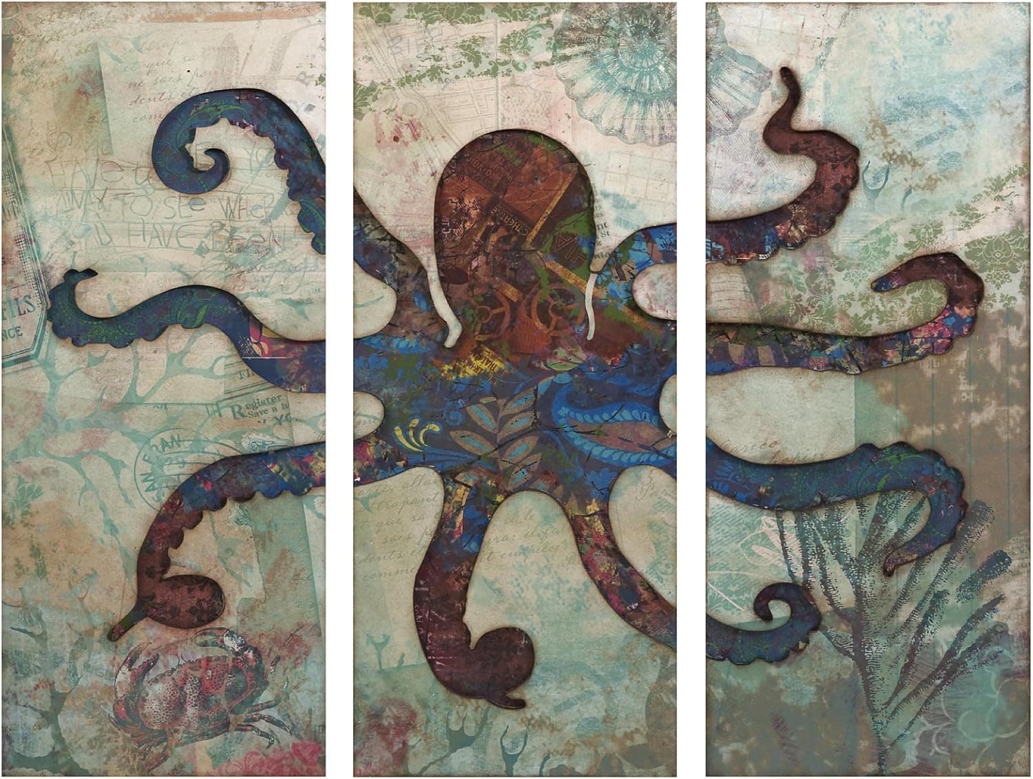 IMAX 74237 Splash Triptych Octopus, Multi