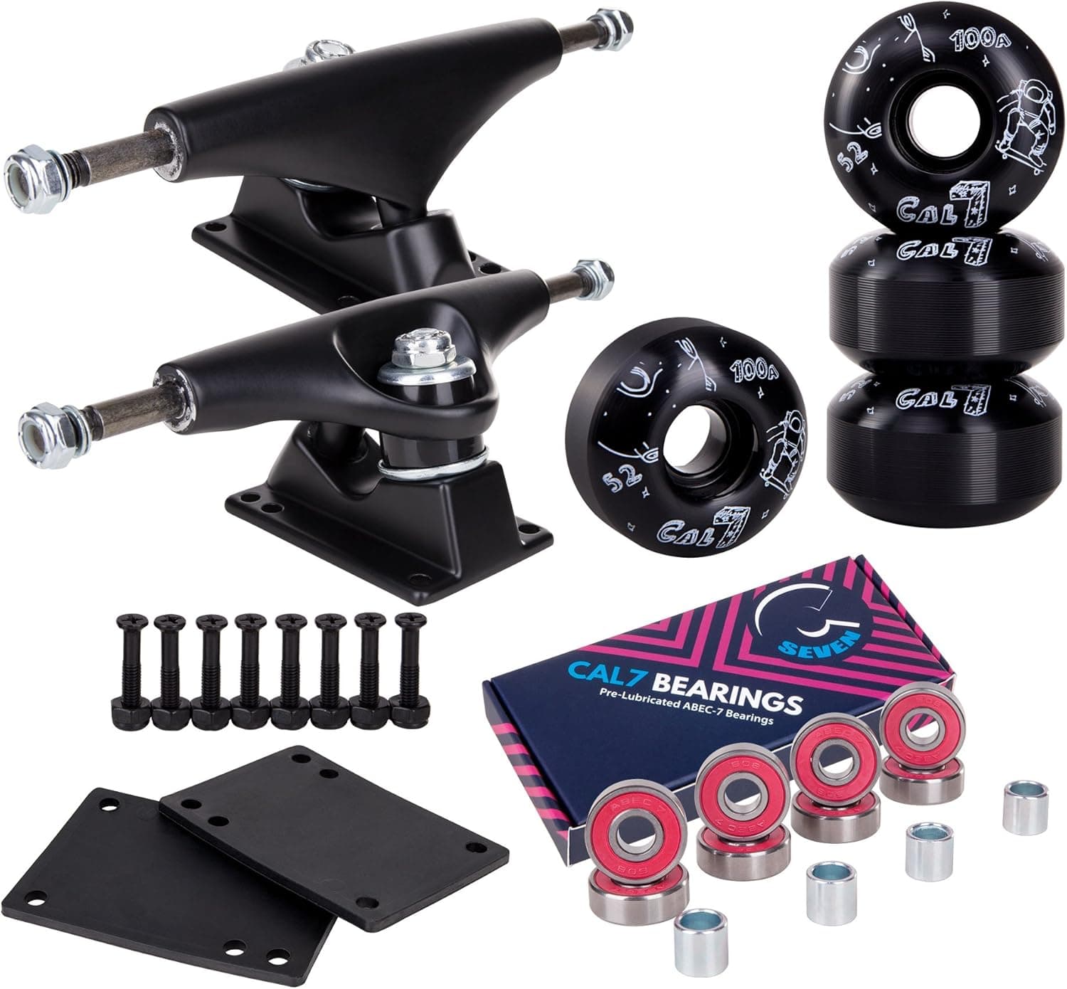 Cal 7 129mm Trucks with Wheels, Bearings, Hardware