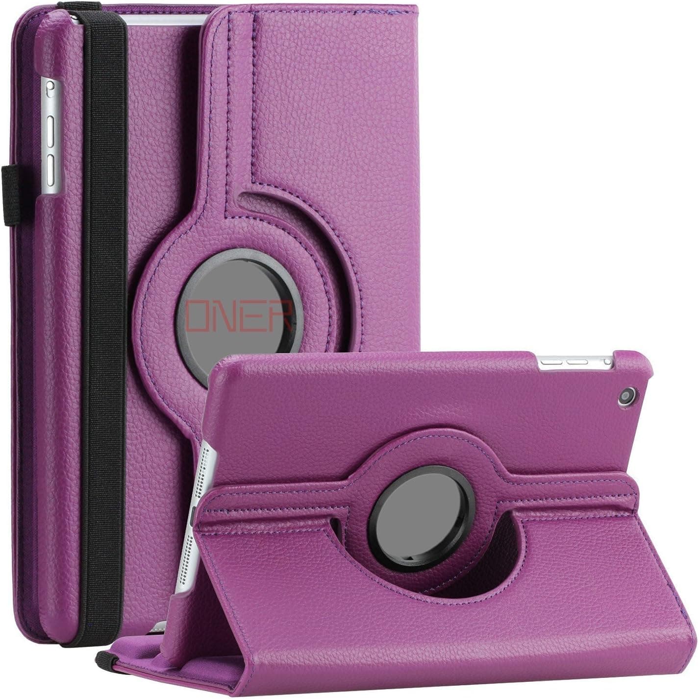 VinYe iPad Mini Case, iPad mini 2 / 3 Case - 360 Degree Rotating Stand Case with Smart Cover Auto Sleep / Wake Feature For Apple iPad Mini, iPad Mini 2 3 with Retina Display (iPad Mini 1/2/3, Purple)