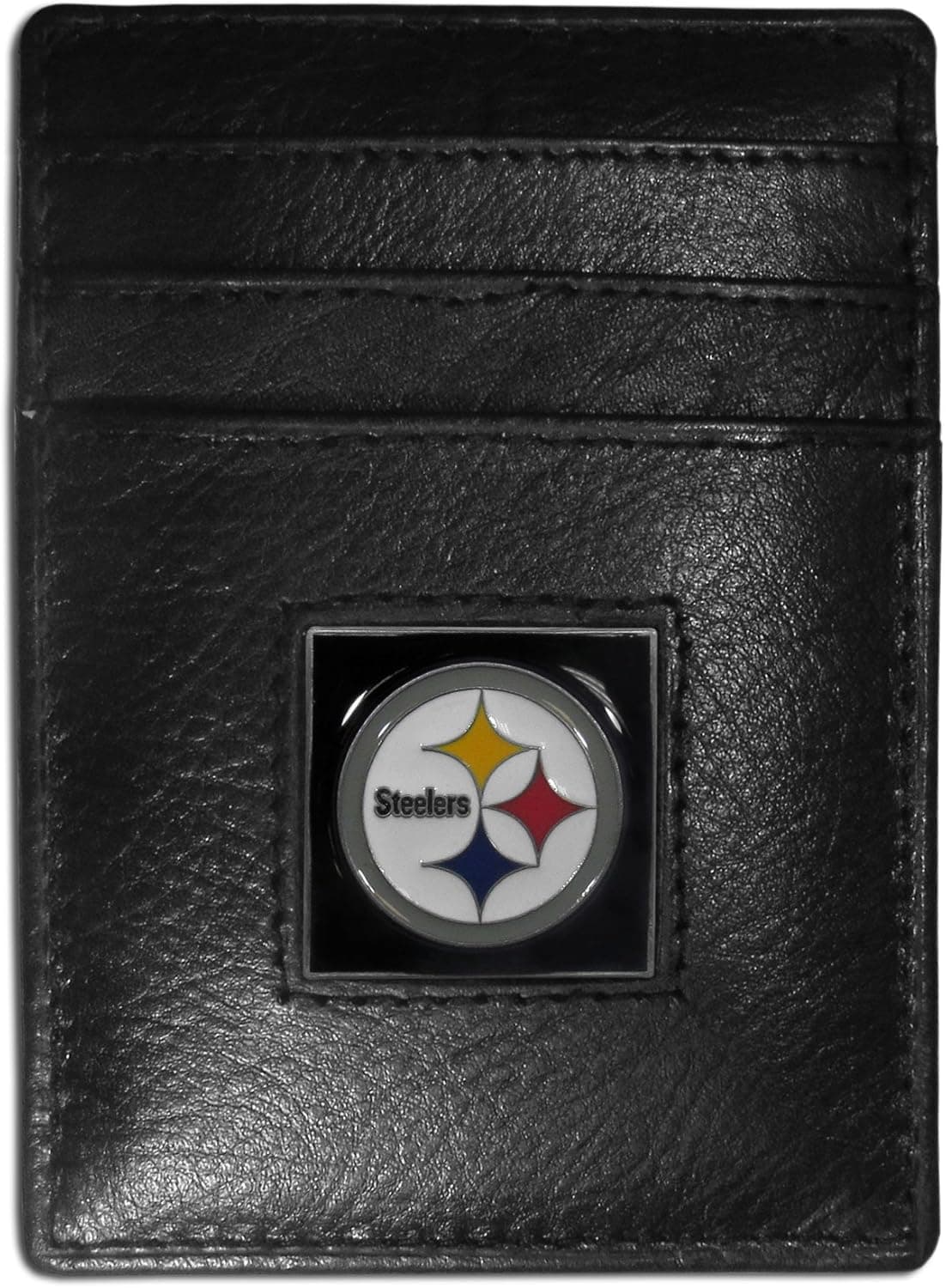 NFL Siskiyou Sports Mens Pittsburgh Steelers Leather Money Clip/Cardholder One Size Black
