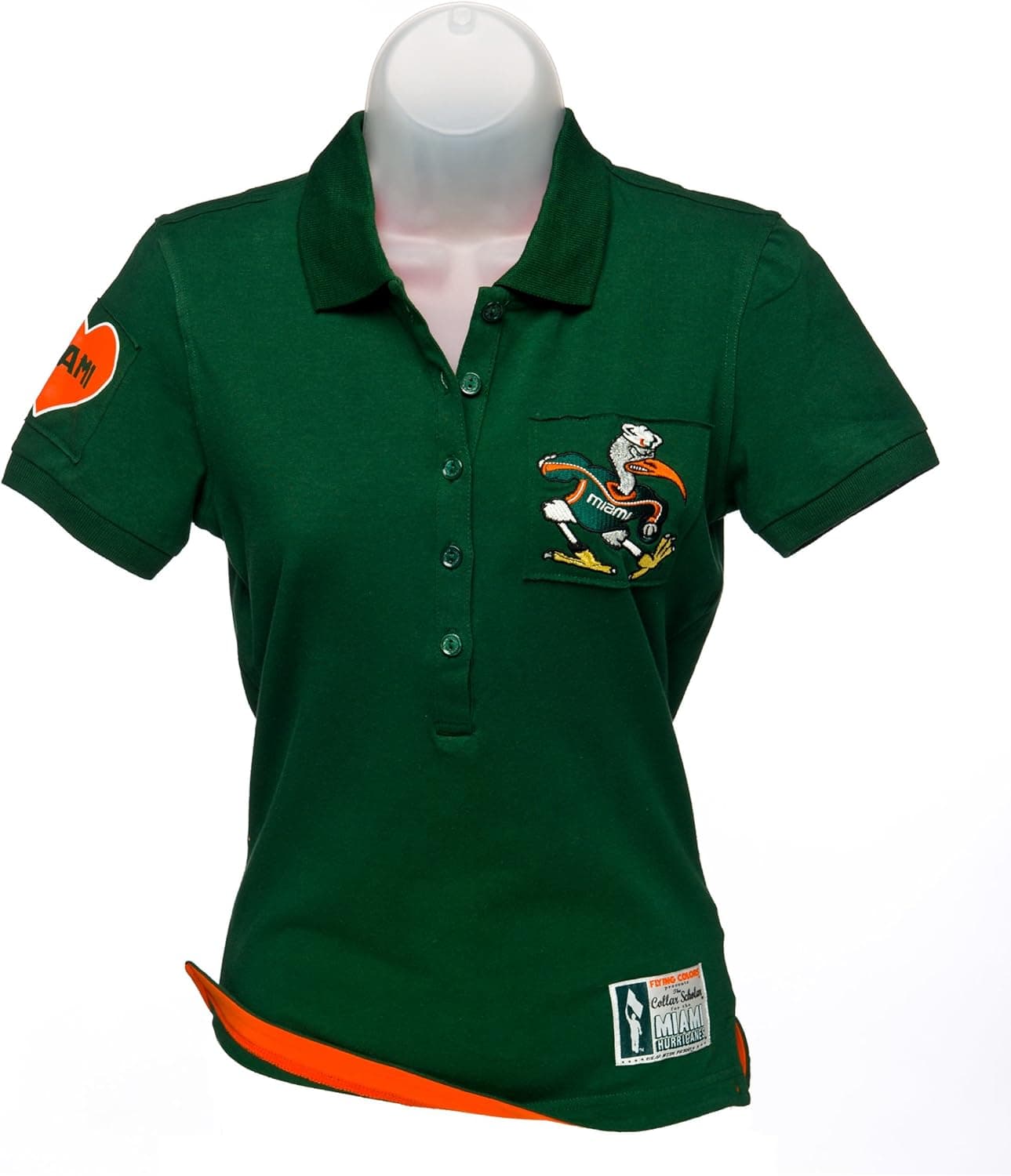 NCAA Miami Hurricanes Women's Collar Scholar Polo Shirt