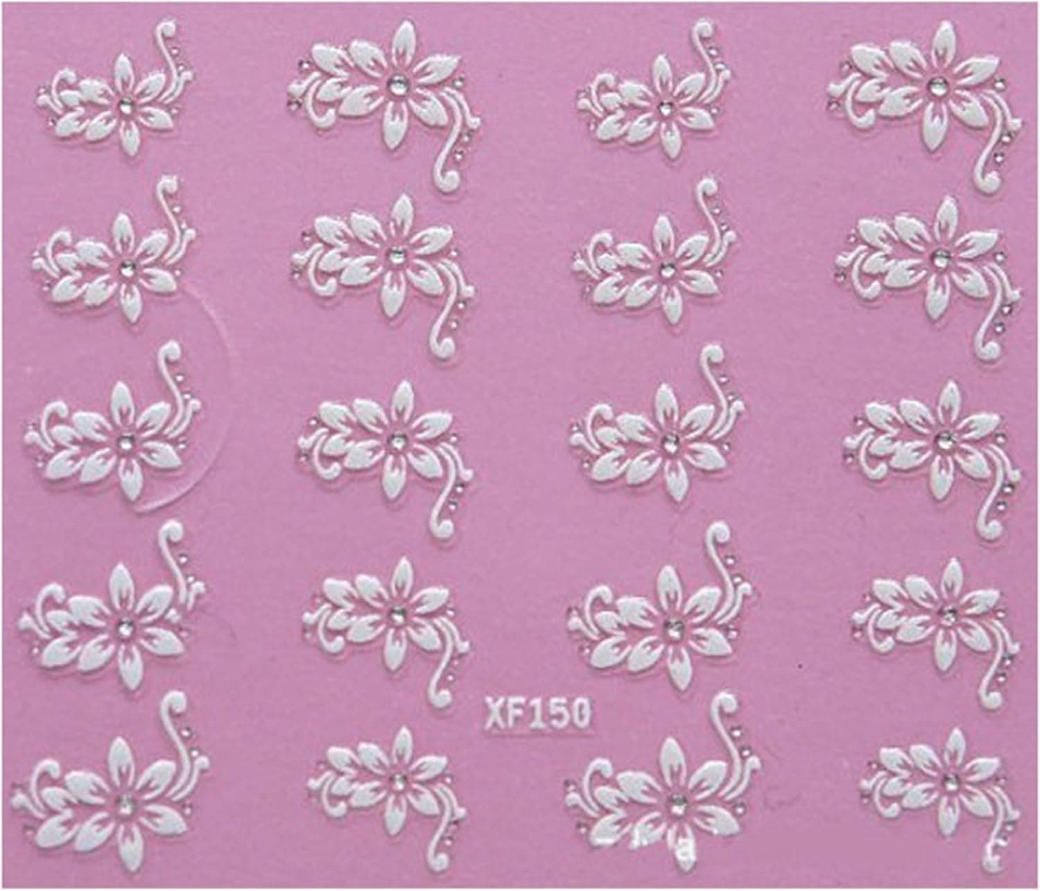 3D White Fower Nail Art Stickers Decorations Decals DIY