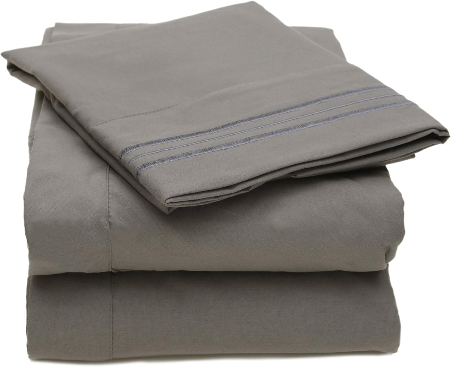 Sweet Home Collection 4 Piece 2000 12 Colors Collection Egyptian Quality Deep Pocket Bed Sheet Set, Queen, Gray