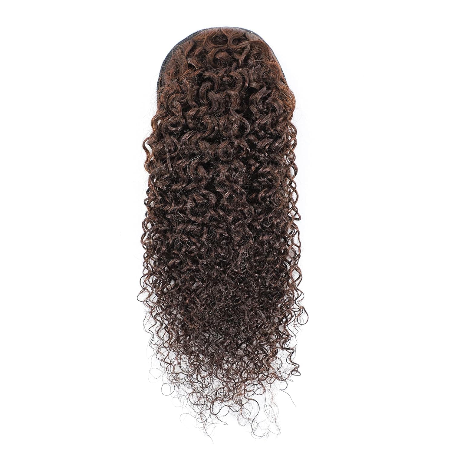 Kinky Curly Human Hair Ponytail - 150% Density Thick Afro Curly Ponytail Wrap Drawstring Clip in Binding Pony Tail Extensions Natural Color (Curly Ponytail(#4 Brown), 14)