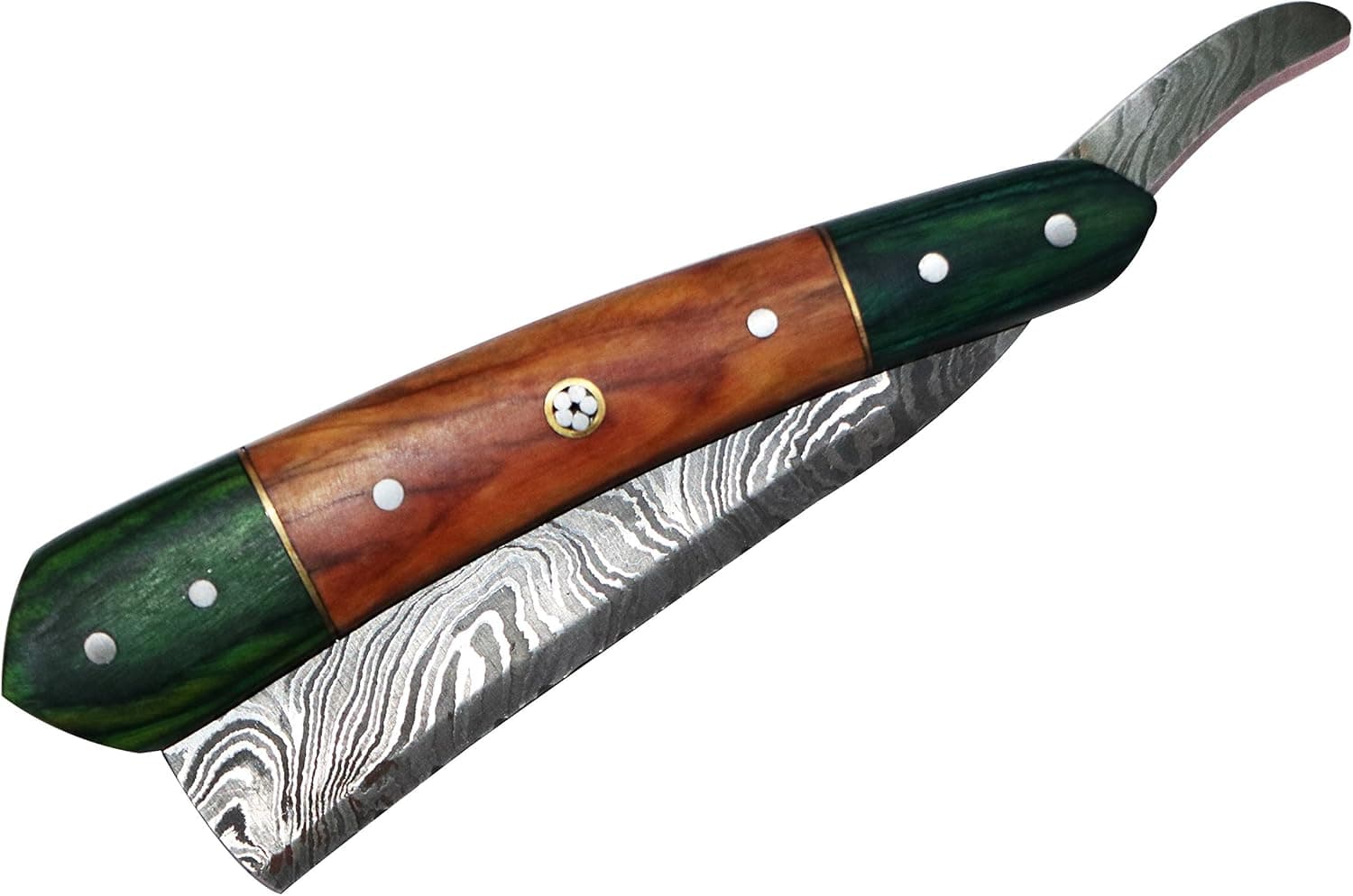 Bioexcel Hunslow Hand Made Damascus Razor - with Leather Cover - Choose from many sizes & designs