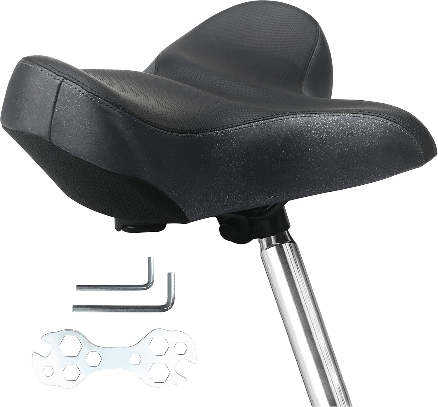 Extra Wide Bike Seat for Women Comfort, Bicycle Saddle Width Oversize Padded Memory Foam Soft Waterproof, for Women Men Cruiser Bike