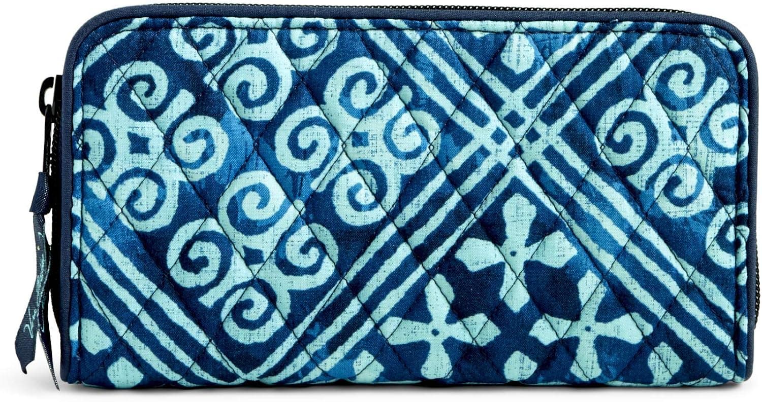 Vera Bradley Women's Protection Signature Cotton RFID Georgia Wallet, Imperial Rose, One Size