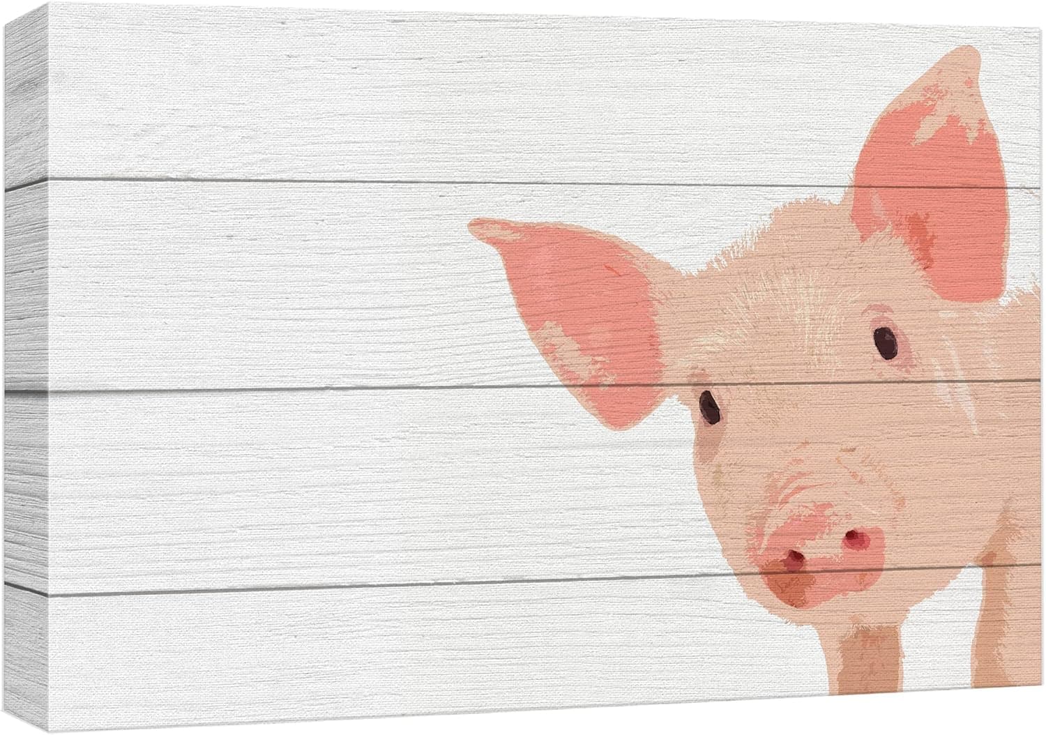 wall26 Canvas Print Wall Art Comic Book Graffiti Style Pig Portrait Animals Wildlife Illustrations Realism Rustic Scenic Nature Chic Colorful for Living Room, Bedroom, Office - 24"x36"
