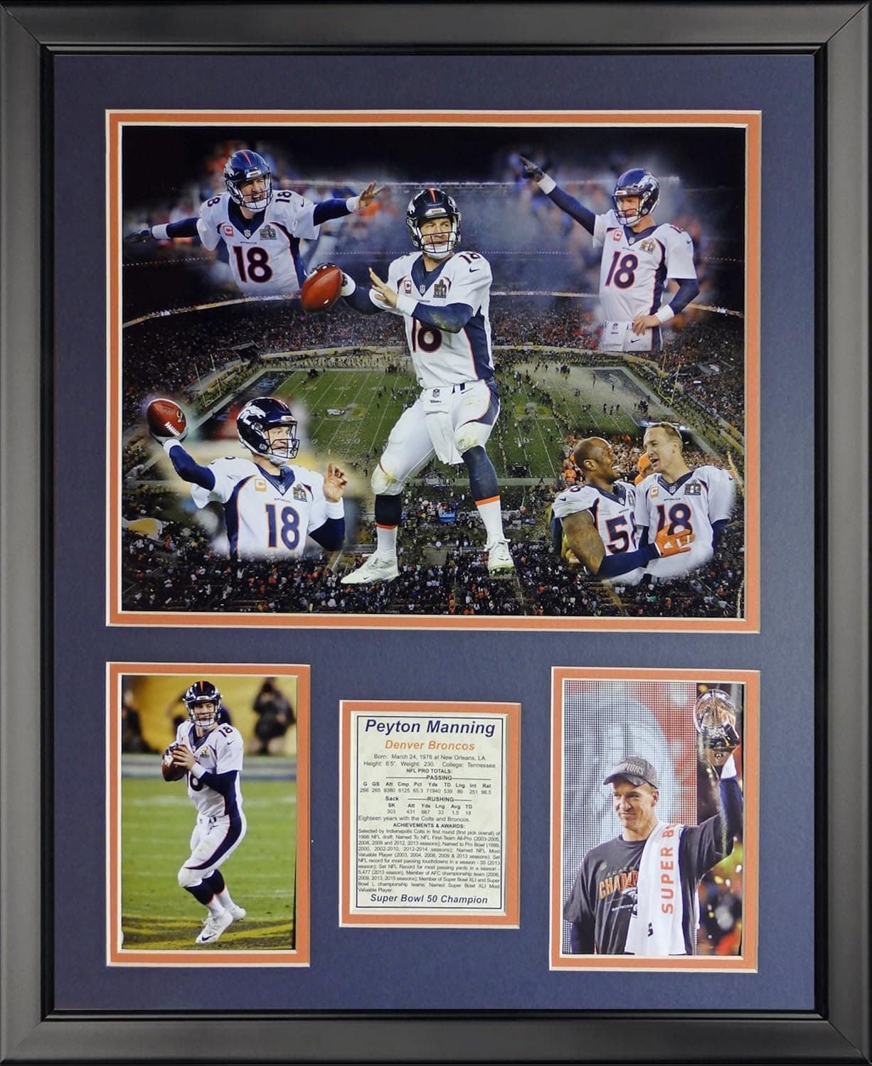 Legends Never Die NFL 2015 Super Bowl 50 Champions Peyton Manning Framed Photo Collage