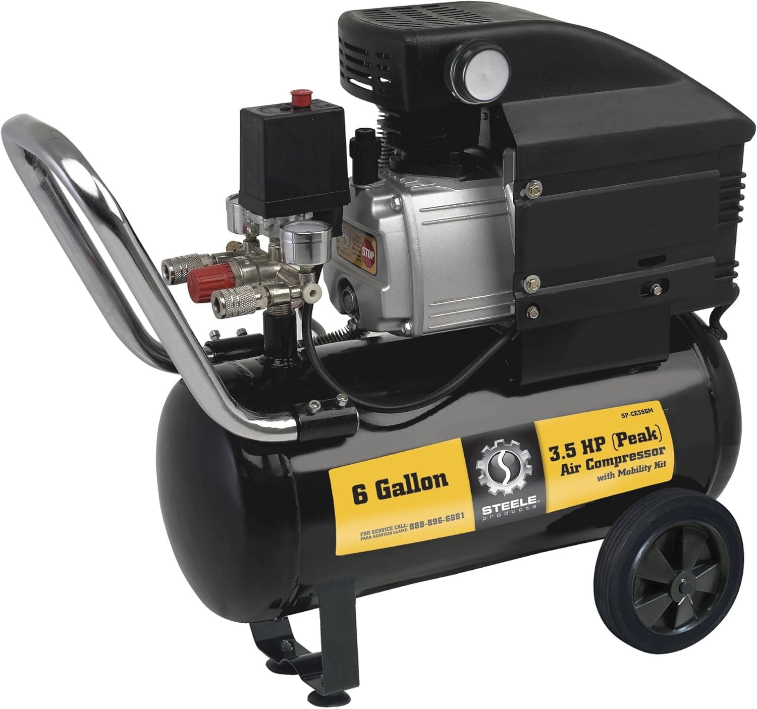 Steele Products SP-CE356M 6 Gallon Air Compressor with Wheel Kit