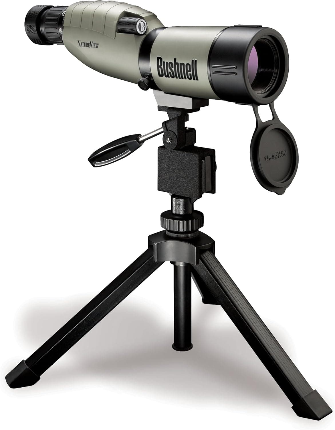 Bushnell Trophy XLT 15-45 x 50mm Porro Prism Waterproof/Fogproof Spotting Scope with Compact Tripod, Tan