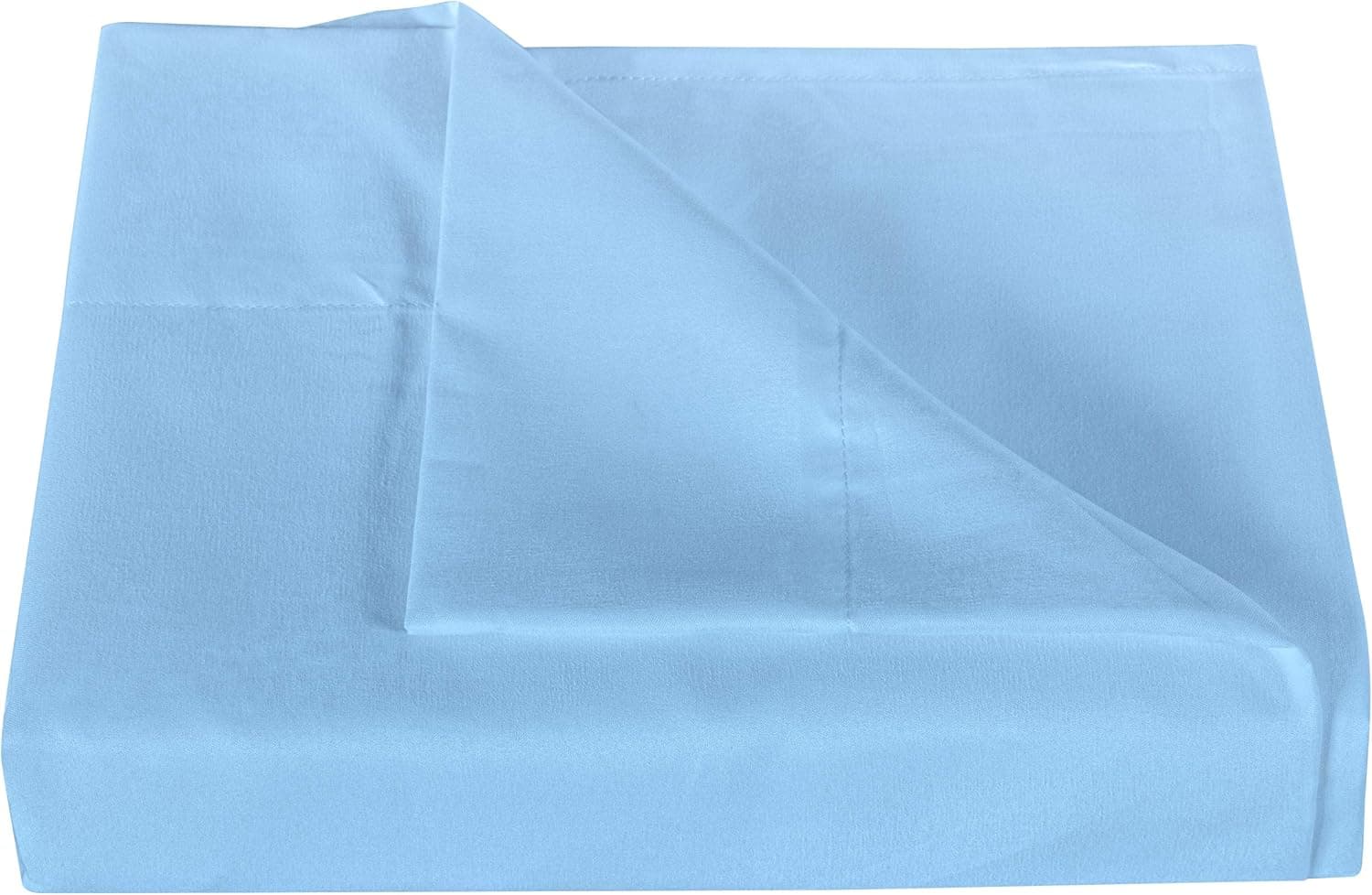 NTBAY 100% Brushed Microfiber Queen Flat Sheet, 1800 Super Soft and Cozy, Wrinkle, Fade, Stain Resistant Bed Top Sheet Only, Sky Blue