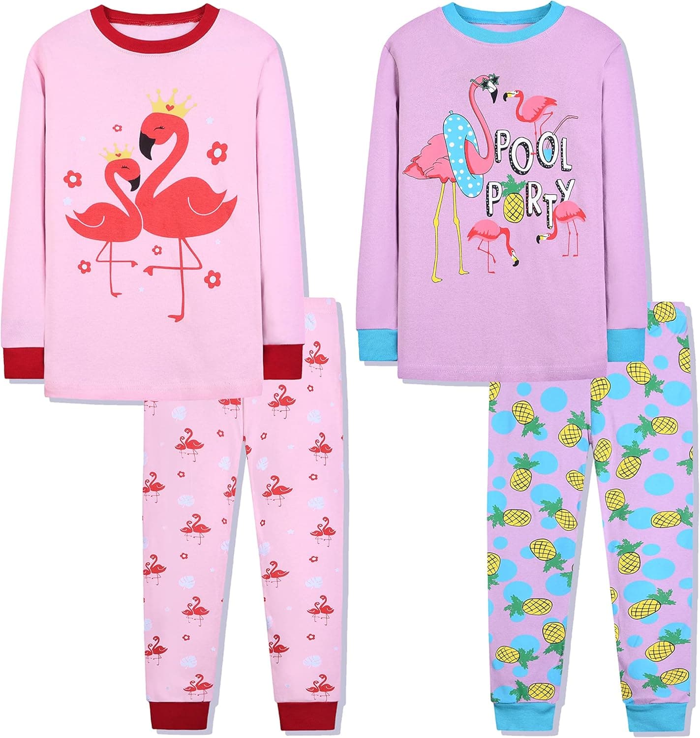 Joyond Girls Pajamas for Toddler Kids Child Snug-Fit Clothes Pjs Long Cotton Sleepwear Set